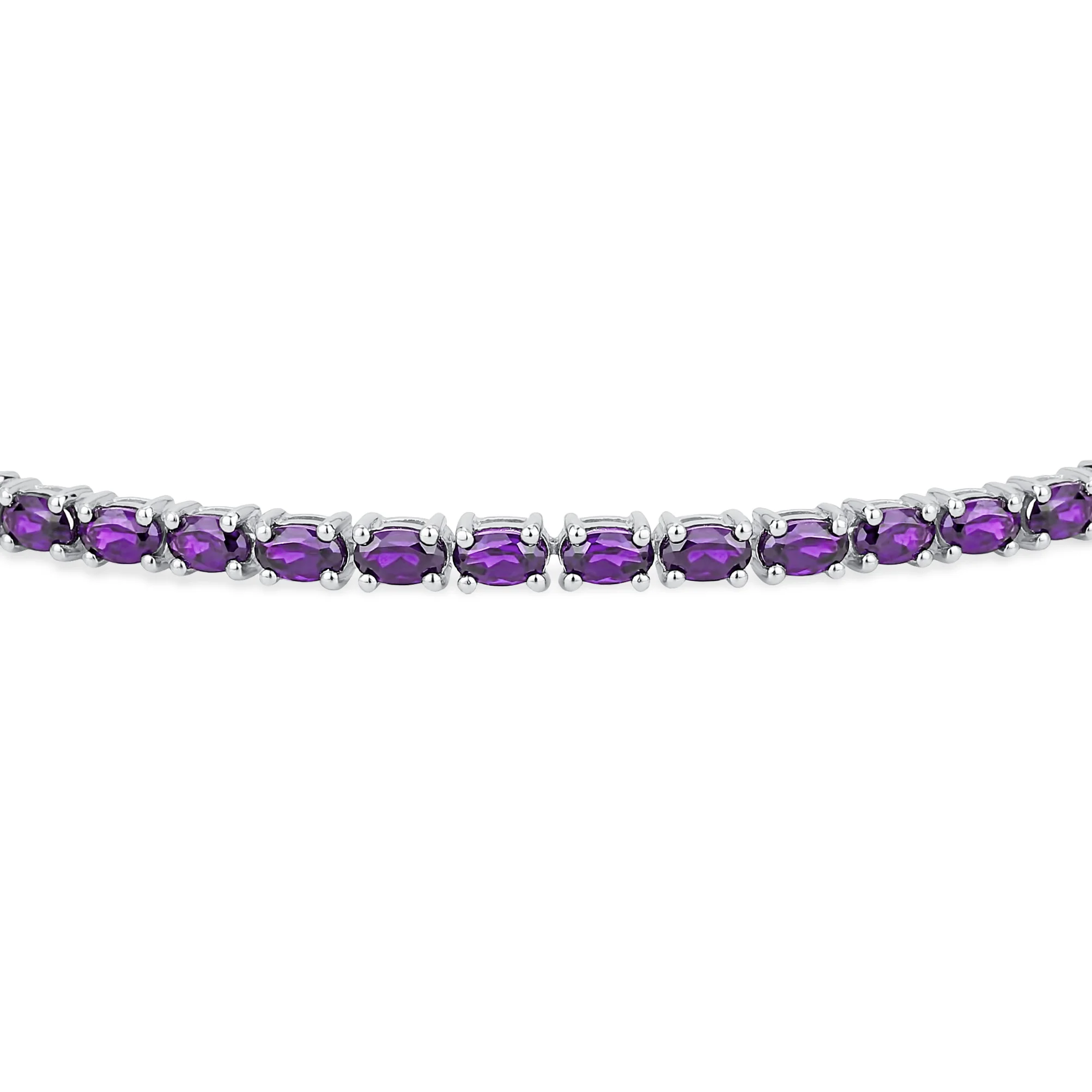 Traditional Blue Topaz Oval Stone Strand Tennis Bracelet .925 Sterling Silver-7.5 Inch - Image 5