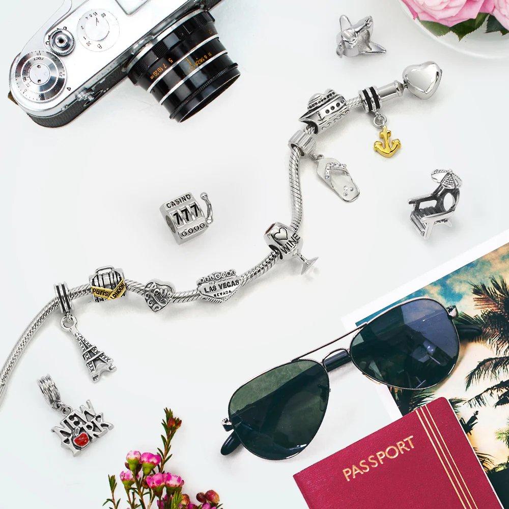 Big Apple Travel Vacation I Love New York Dangle Charm Bead .925 Sterling Silver For Bracelet - Image 4
