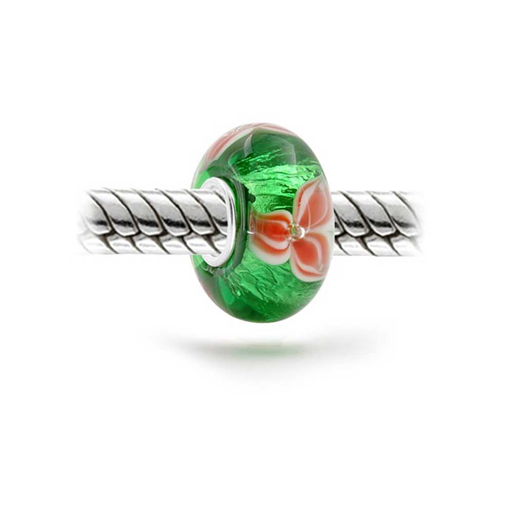 Red Green Murano Glass Christmas Charm Bead for European Bracelets - Image 2