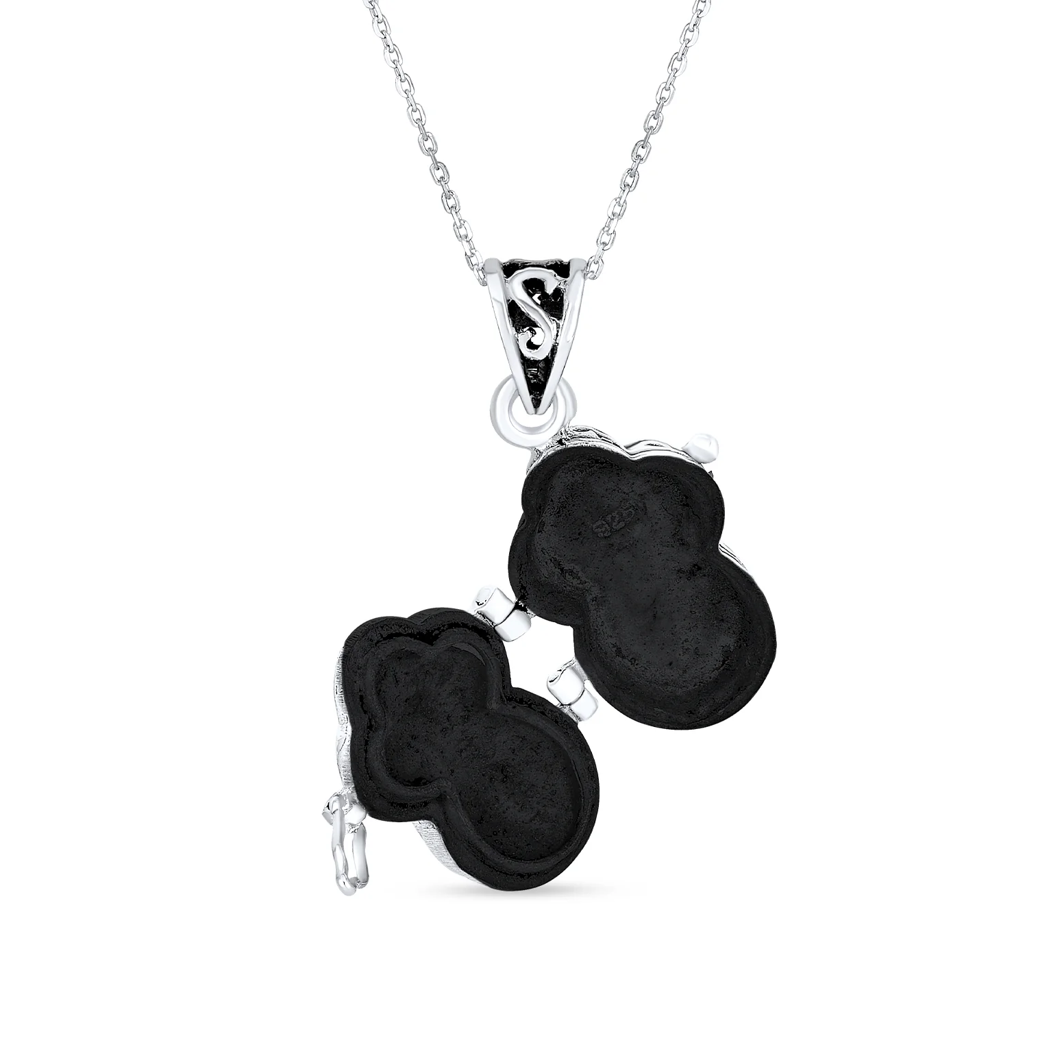 Religious Cross Prayer Box Locket Pendant Momenta Holder .925 Sterling Silver - Image 3