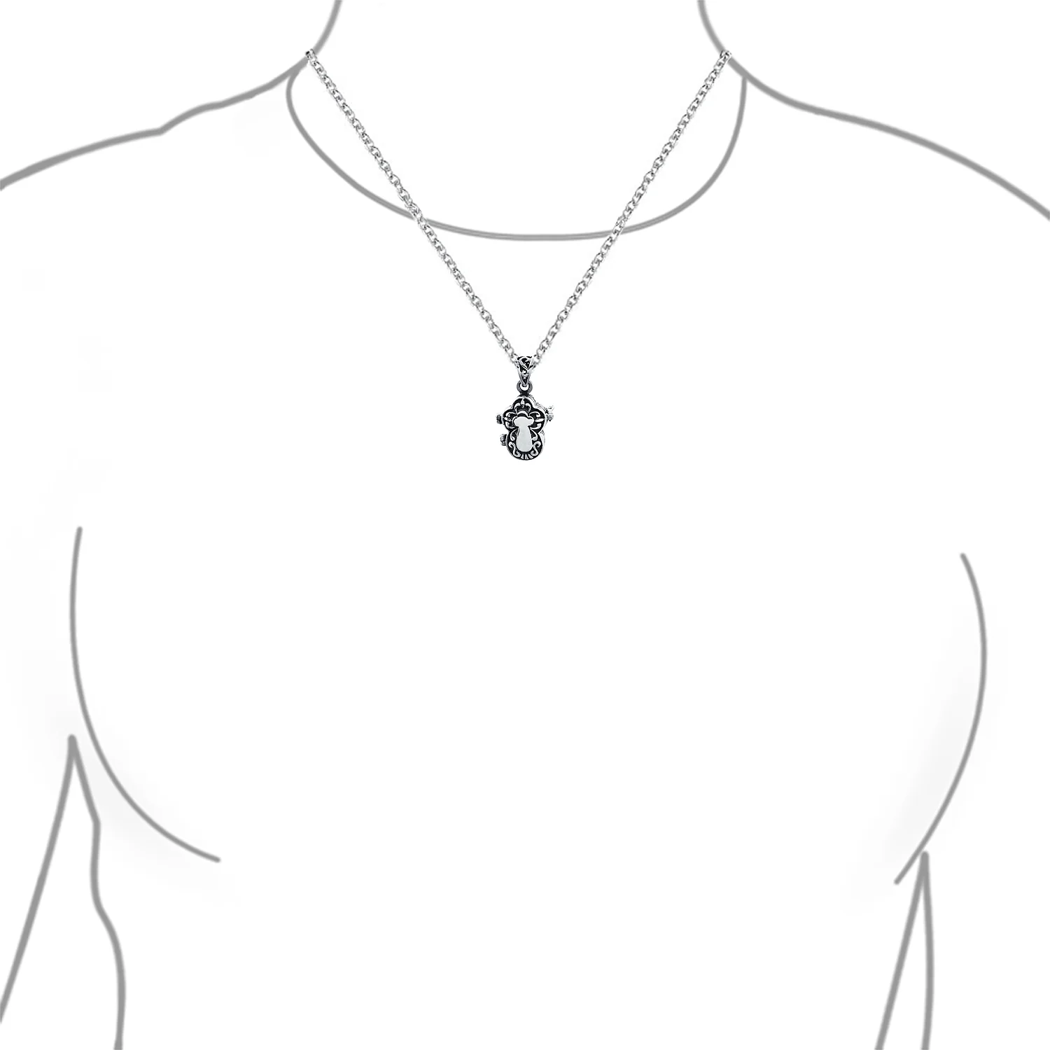 Religious Cross Prayer Box Locket Pendant Momenta Holder .925 Sterling Silver - Image 4