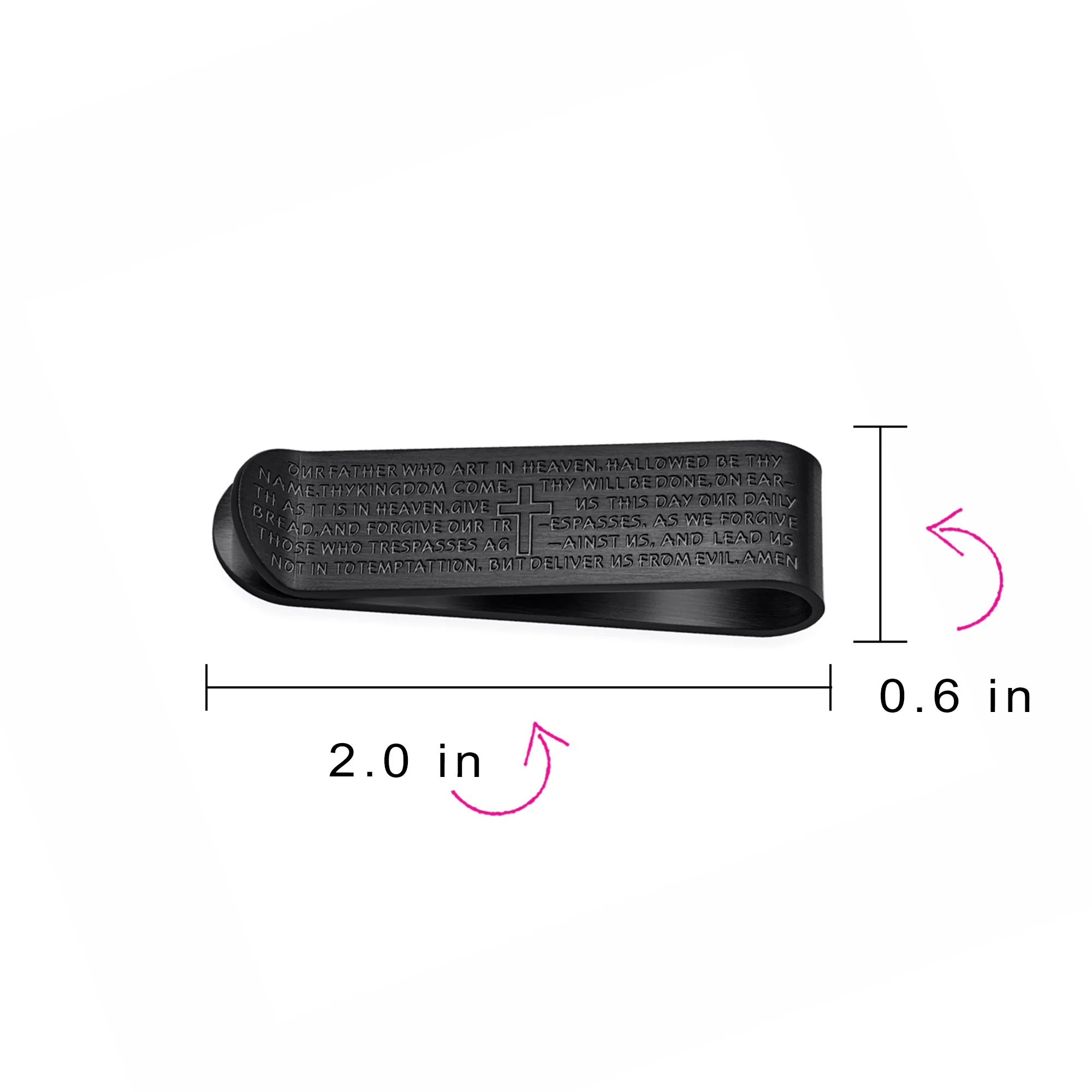 Religious Mantra Cross Money Clip Card Holder for Men - Stainless Steel Gift - Image 4