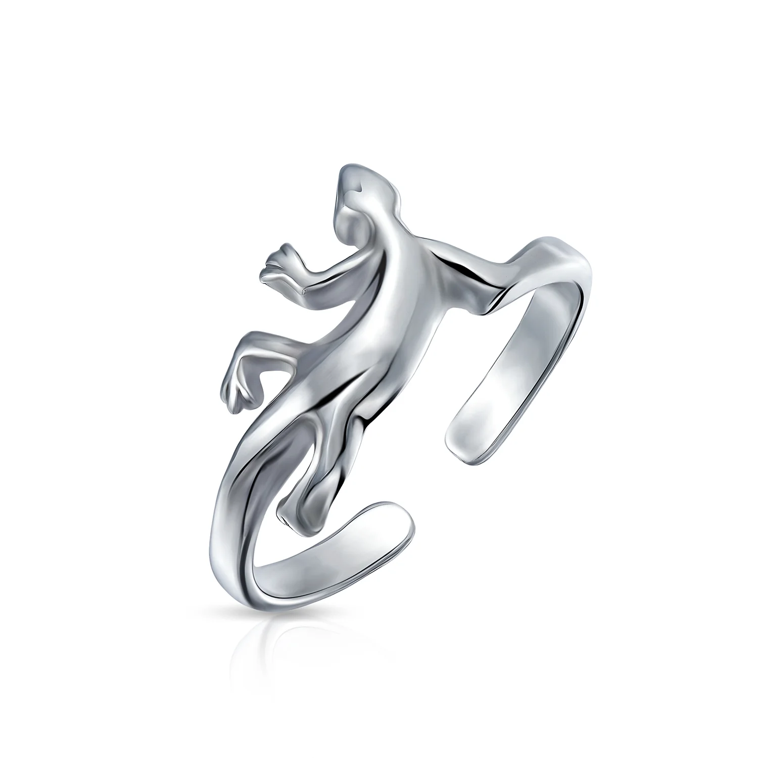 Set of 2 Garden Reptile Snake and Geko Lizard Midi Toe Ring Sterling Silver - Image 5