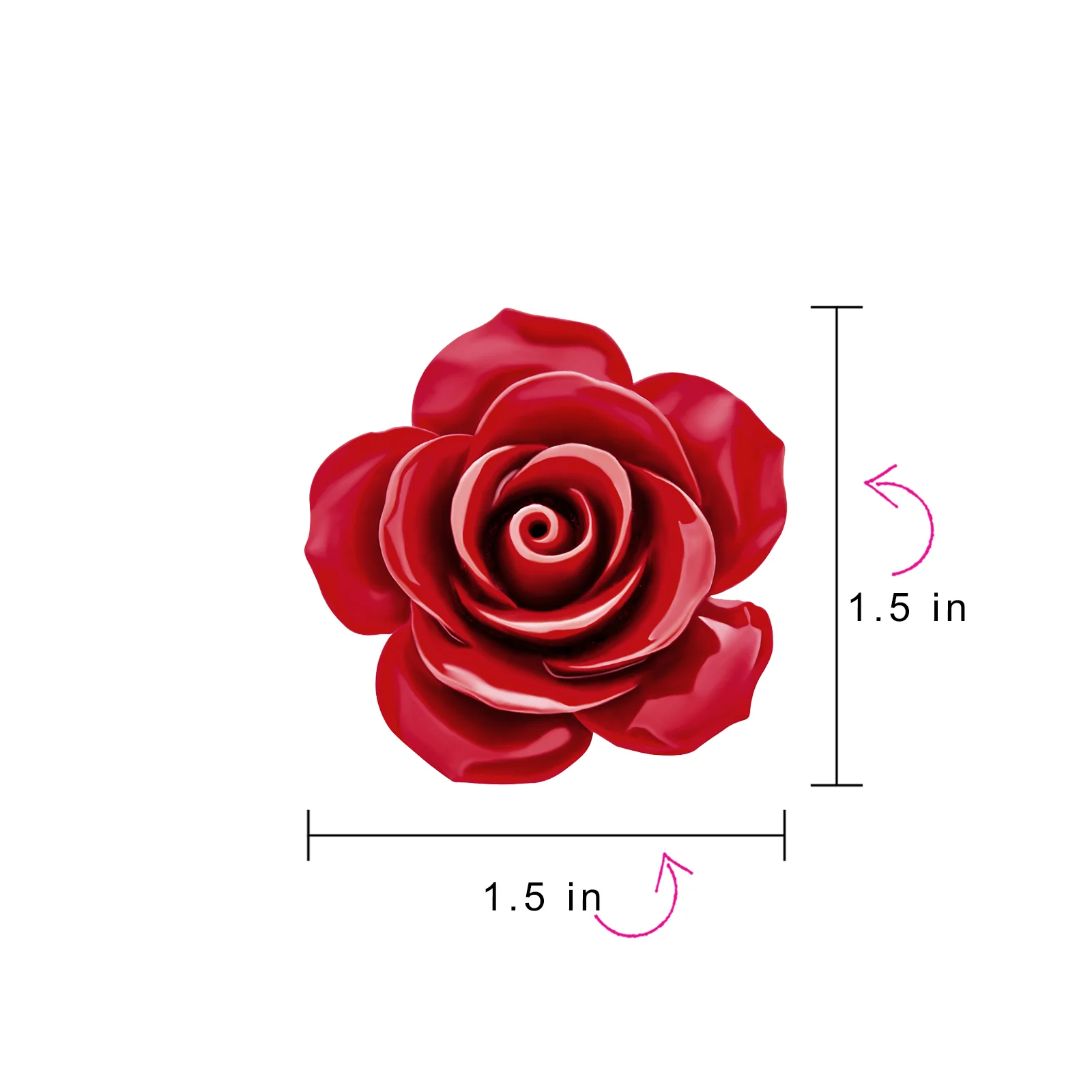 Romantic Floral Blooming 3D Carved Rose Brooche Pin in Pink Blue Black White Red - Image 13