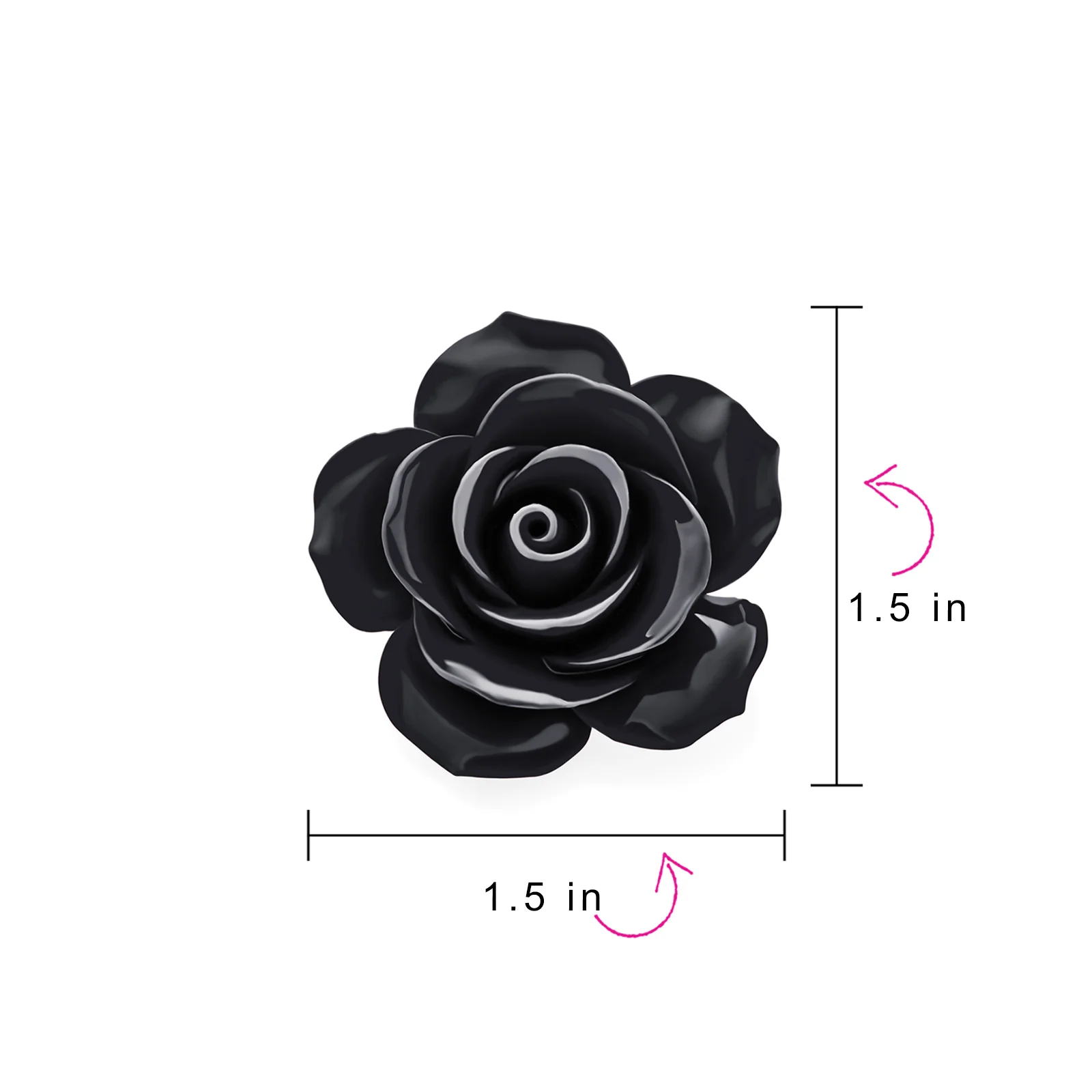 Romantic Floral Blooming 3D Carved Rose Brooche Pin in Pink Blue Black White Red - Image 14
