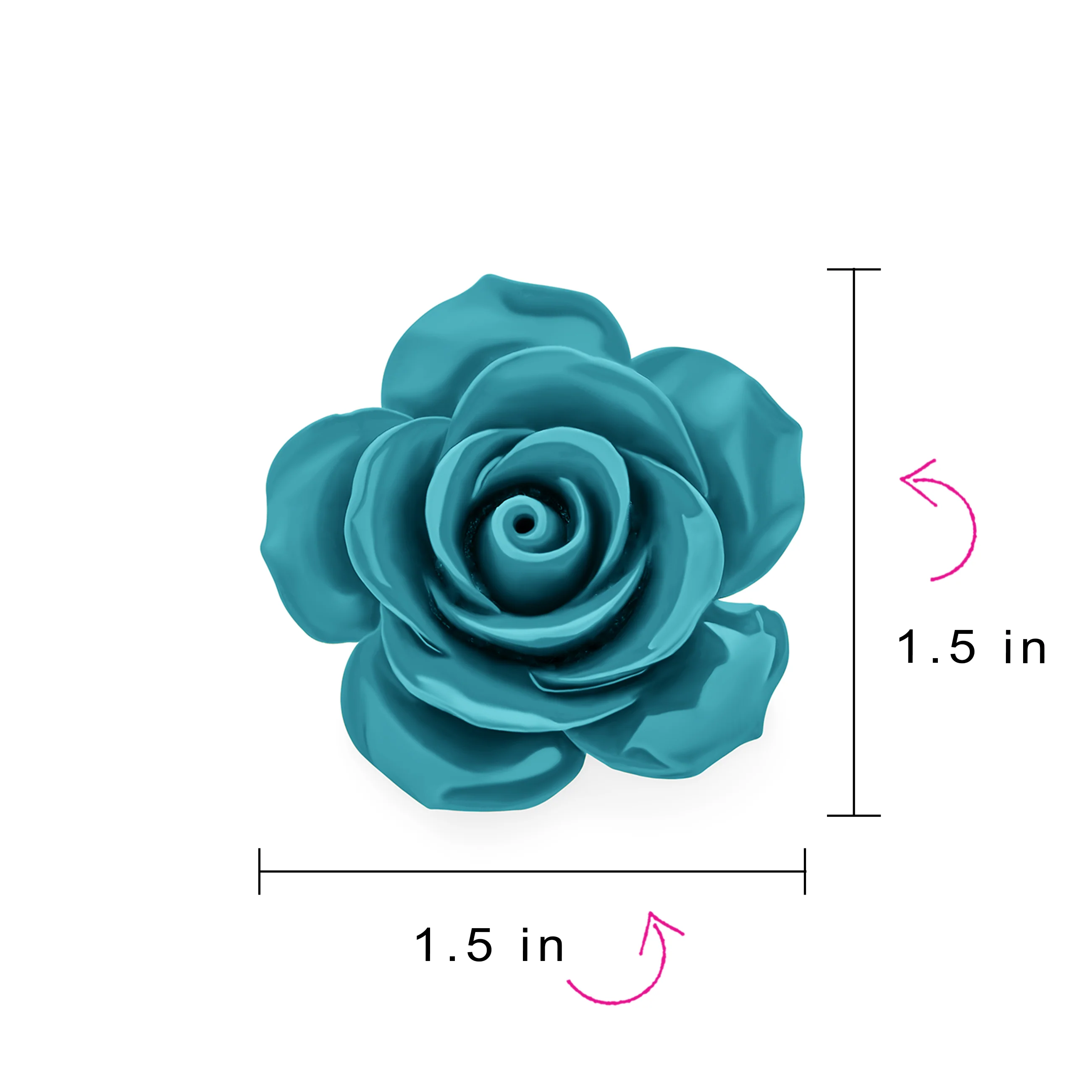Romantic Floral Blooming 3D Carved Rose Brooche Pin in Pink Blue Black White Red - Image 16
