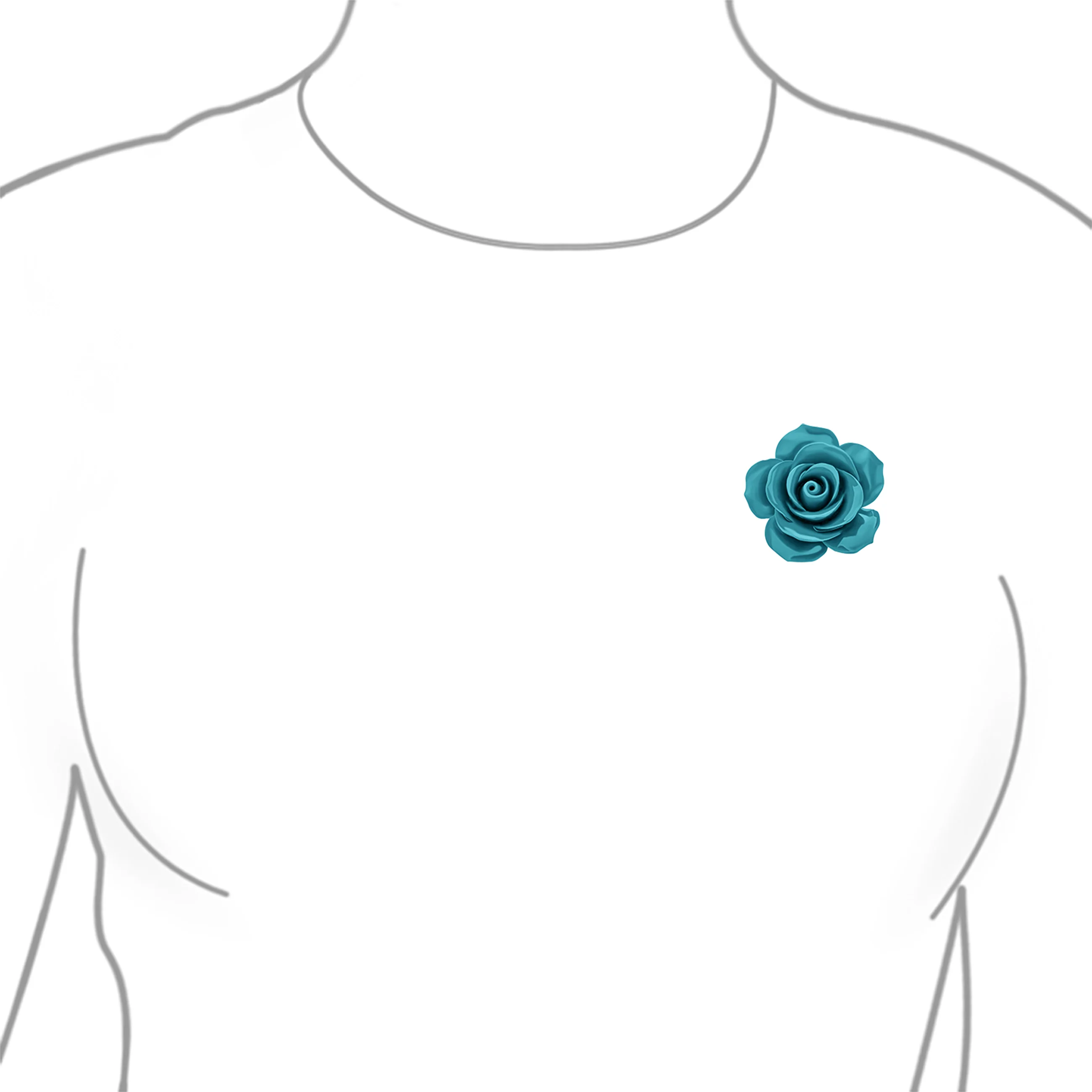 Romantic Floral Blooming 3D Carved Rose Brooche Pin in Pink Blue Black White Red - Image 19