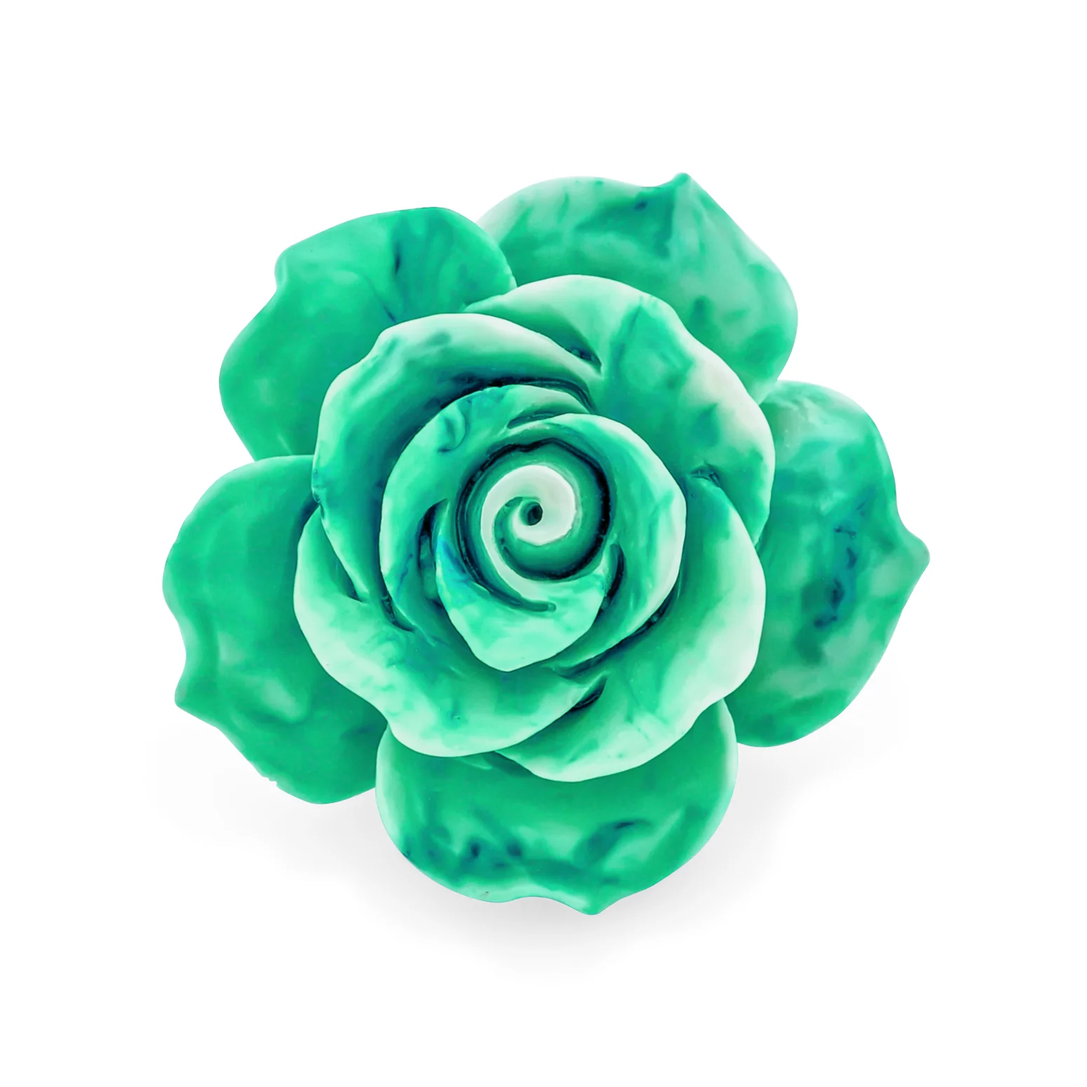 Romantic Floral Blooming 3D Carved Rose Brooche Pin in Pink Blue Black White Red - Image 3