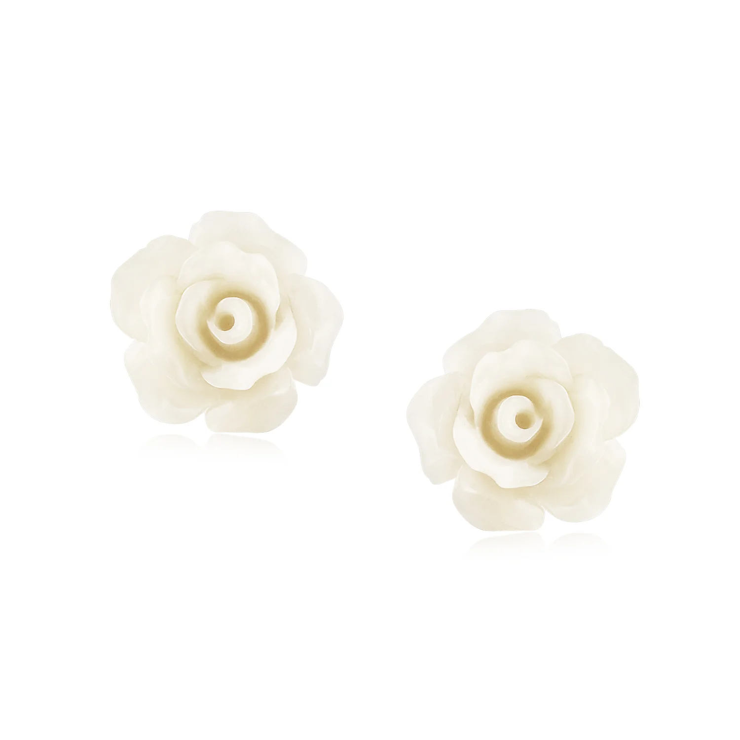 Romantic Set of 3 Floral 3D Carved Red, Purple, Black, Rose Flower Stud Earrings 10MM - Image 10