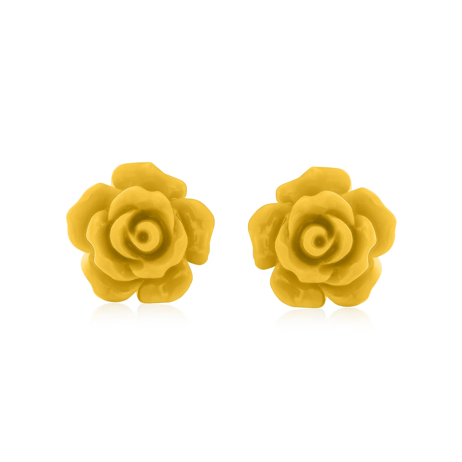 Romantic Set of 3 Floral 3D Carved Red, Purple, Black, Rose Flower Stud Earrings 10MM - Image 11