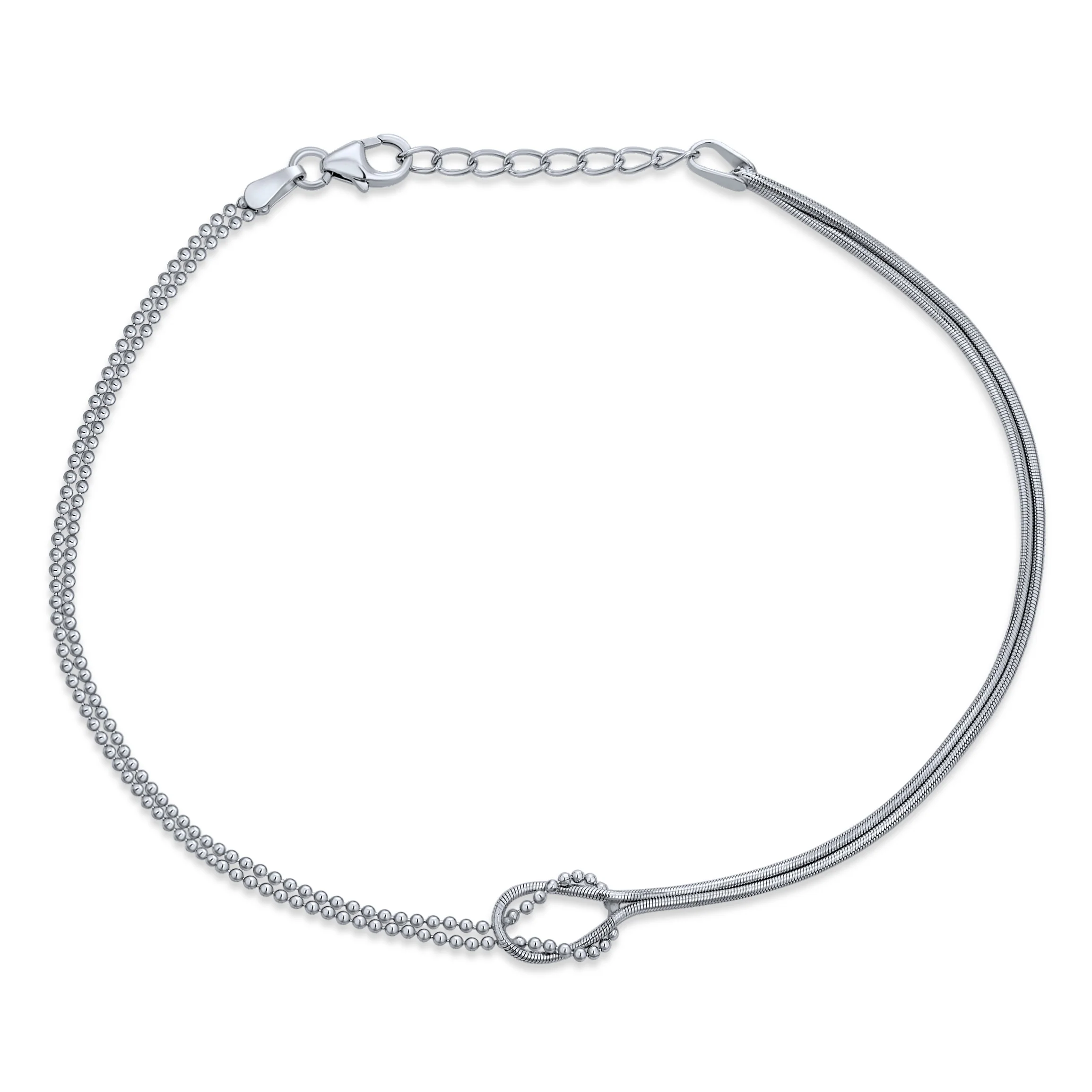 Romantic Love Knot Infinity Anklet Ankle Bracelet Silver - Image 2