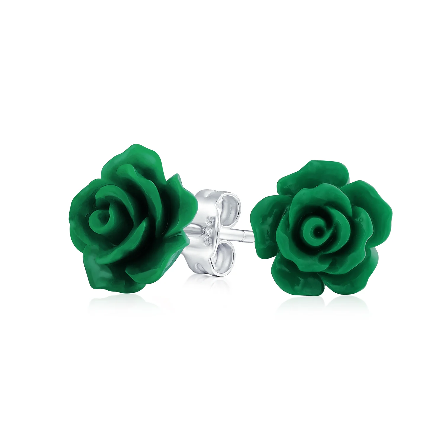 Romantic 3D Carved Flower Pink Peach Rose Stud Earrings Lightweight 10MM - Image 10