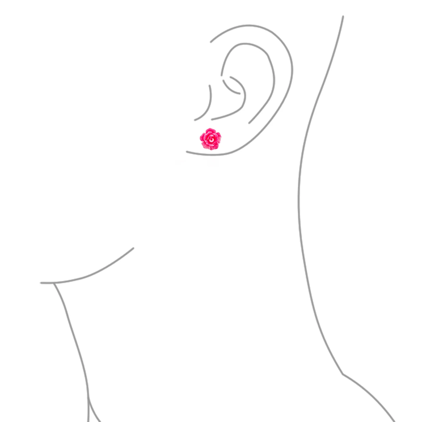 Romantic 3D Carved Flower Pink Peach Rose Stud Earrings Lightweight 10MM - Image 63