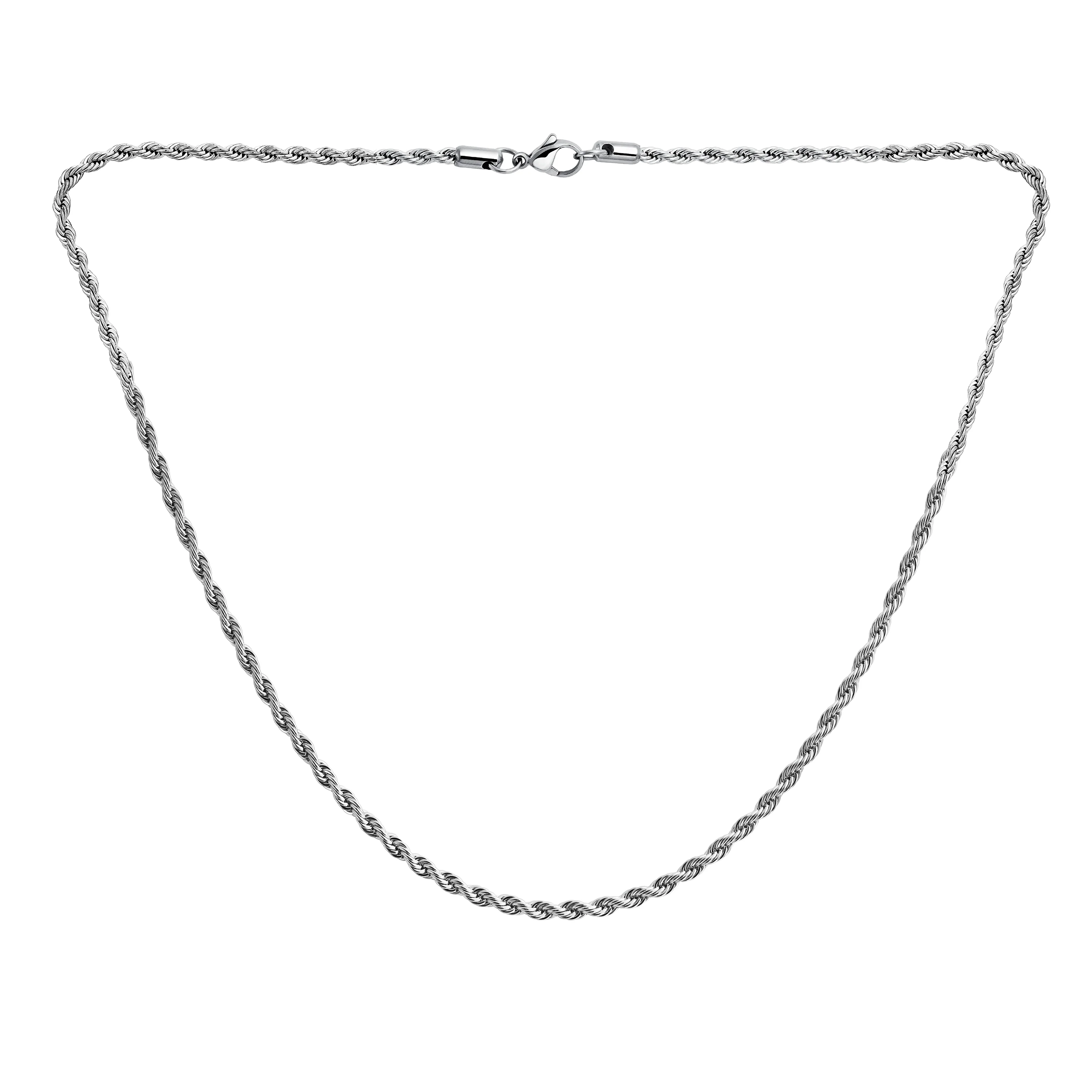 3mm 040 Gauge Classic Twist Chain Necklace Black Stainless - Image 2