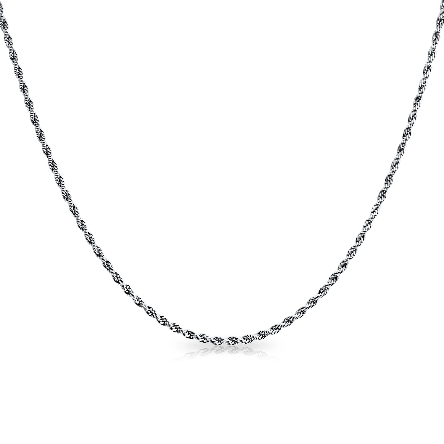 3mm 040 Gauge Classic Twist Chain Necklace Black Stainless - Image 6
