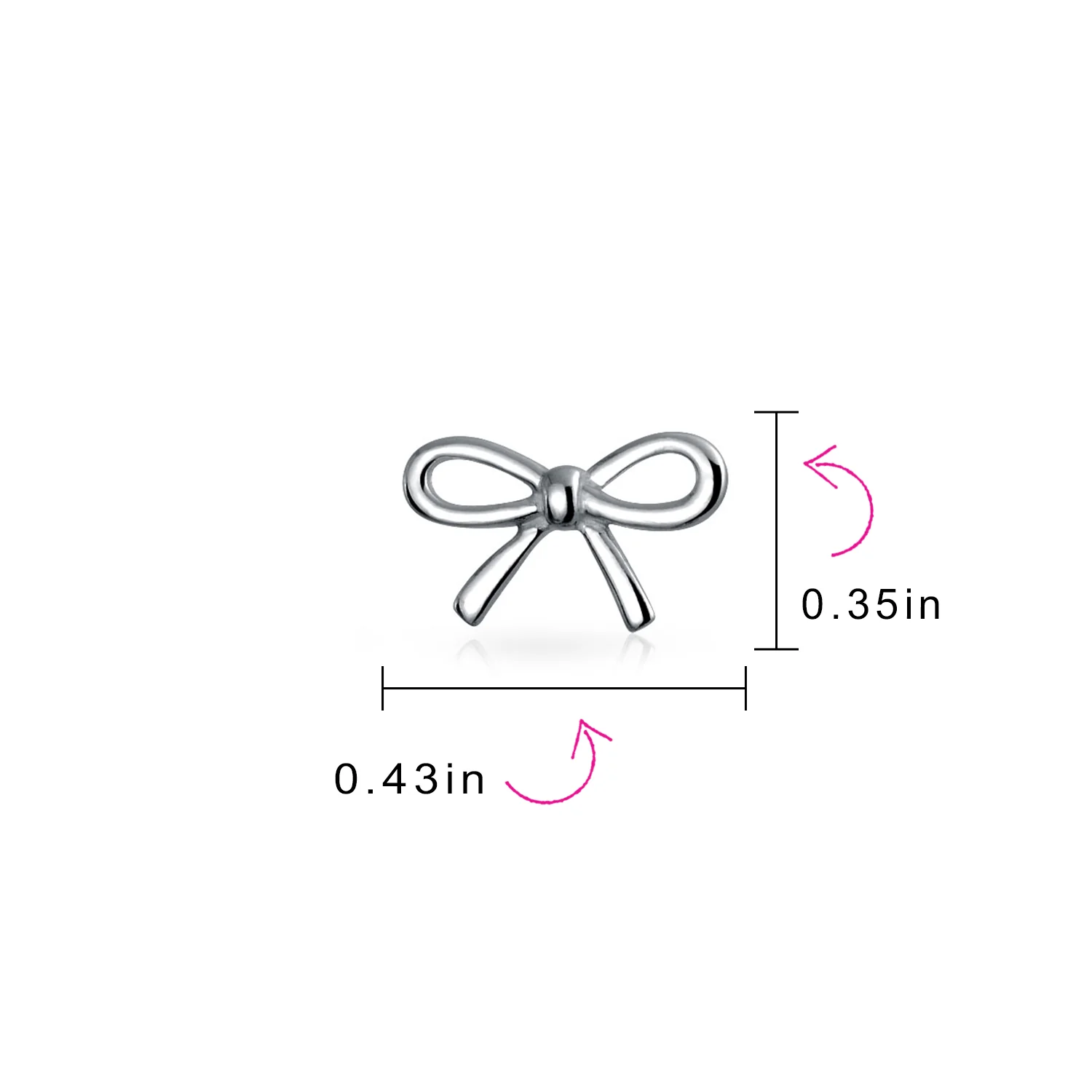 Simple Dainty Ribbon Bow Stud Earrings Rose Gold Plated .925 Sterling Silver - Image 7