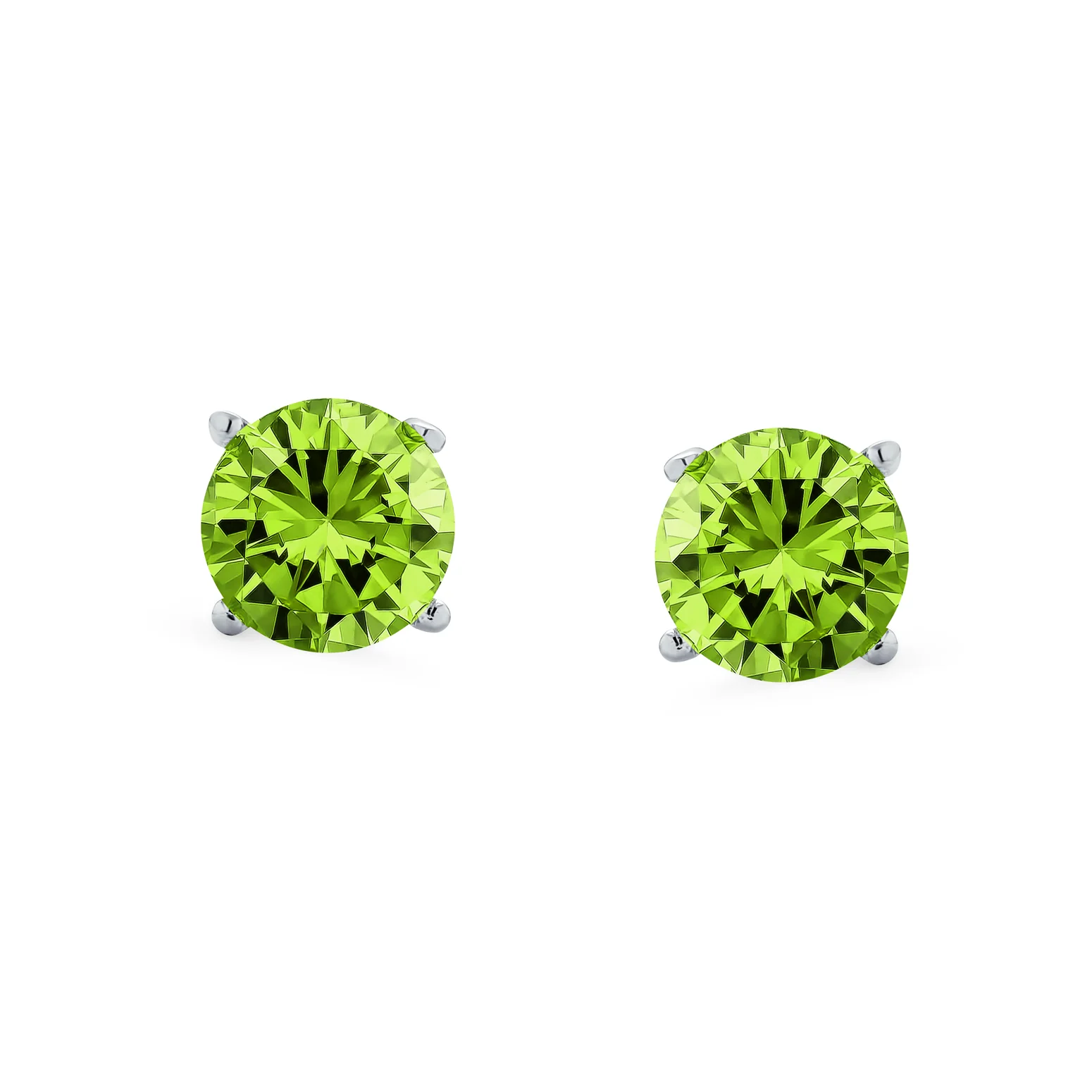 Round Brilliant Cut CZ Stud Earrings Screw Back Rose Gold Sterling Silver 5-9 MM - Image 9