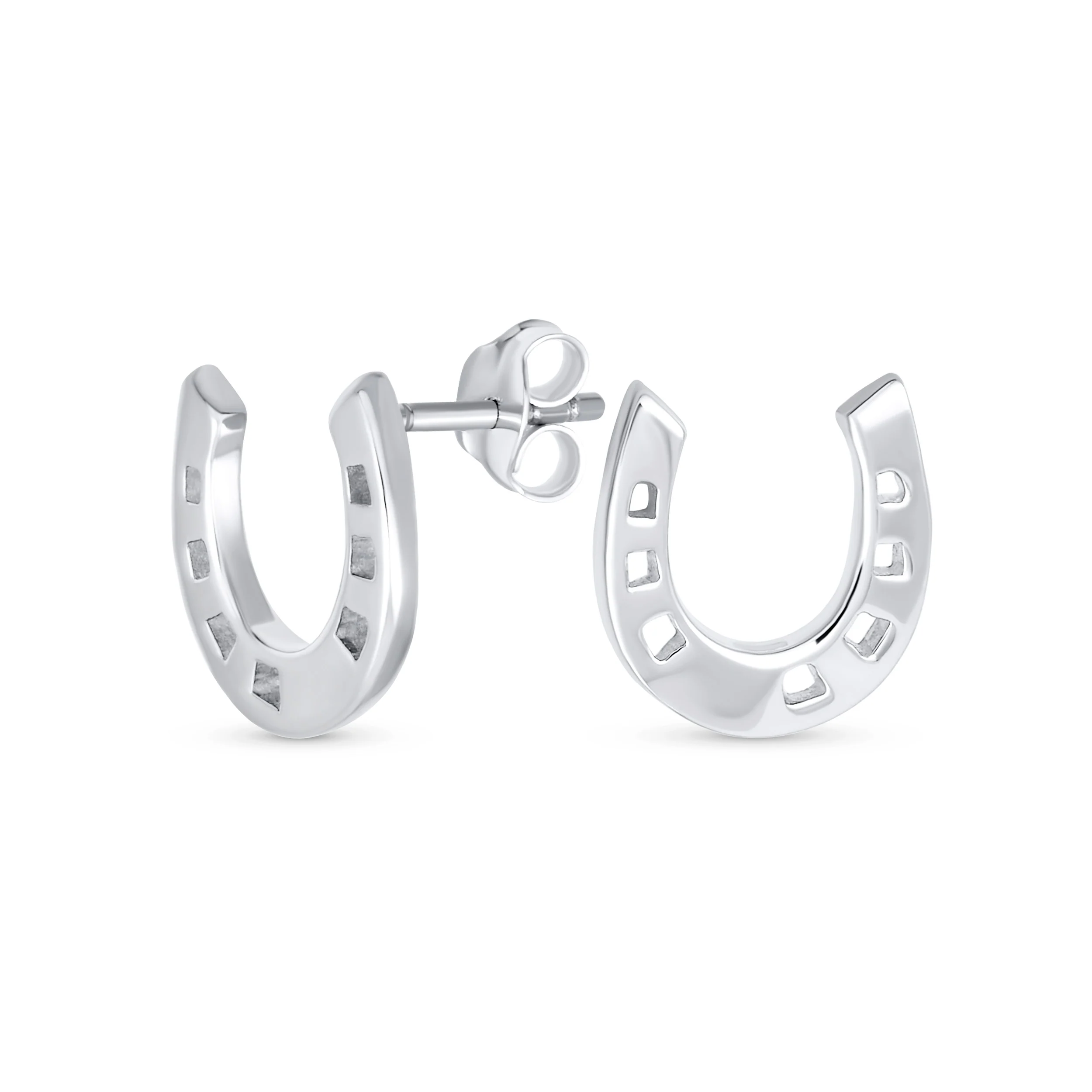 Round Inspirational Saying Quote CZ Horseshoe Necklace & Stud Earrings Set - Image 5