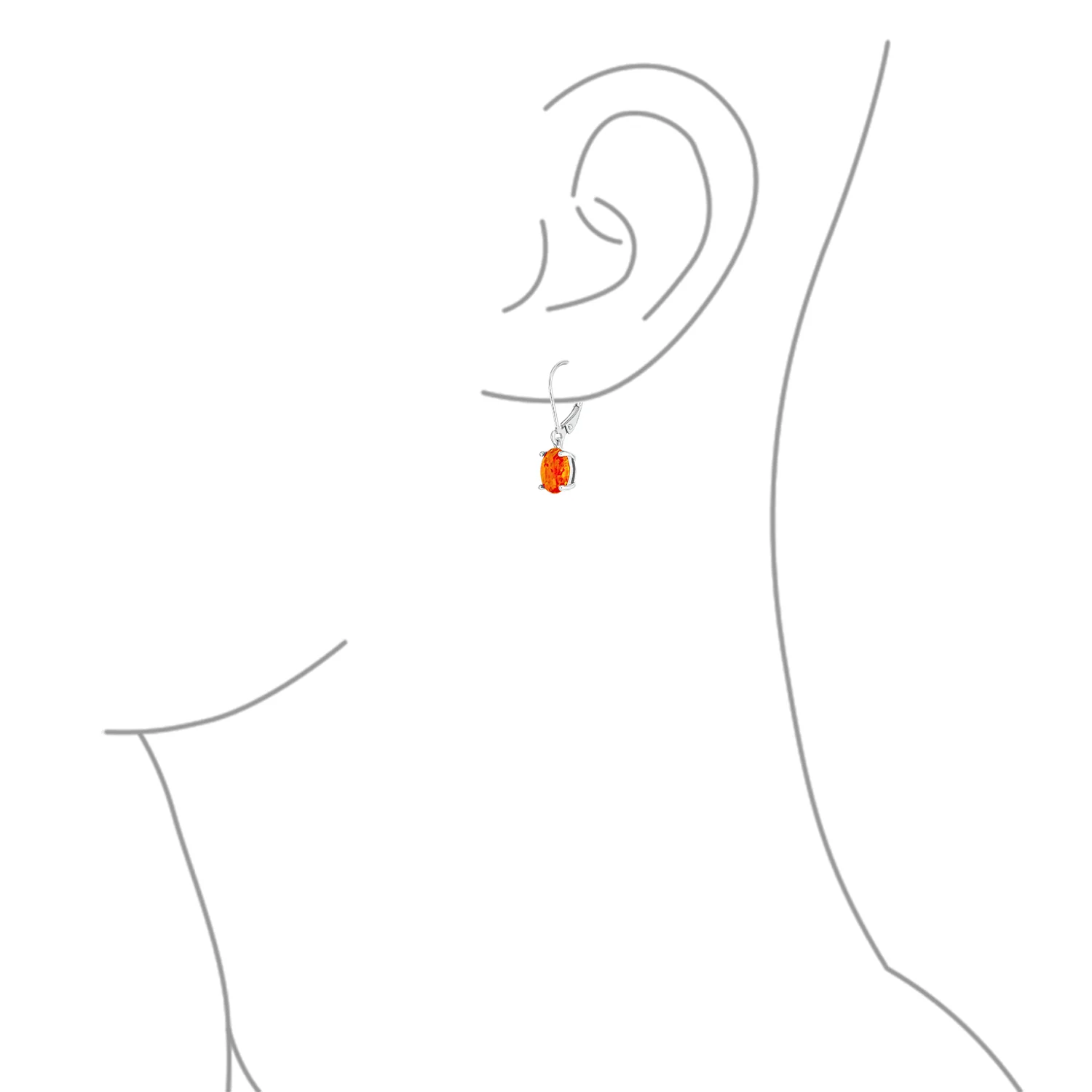 Round Solitaire Created Opal Lever back Drop Dangle Earrings Sterling Silver 8MM - Image 18