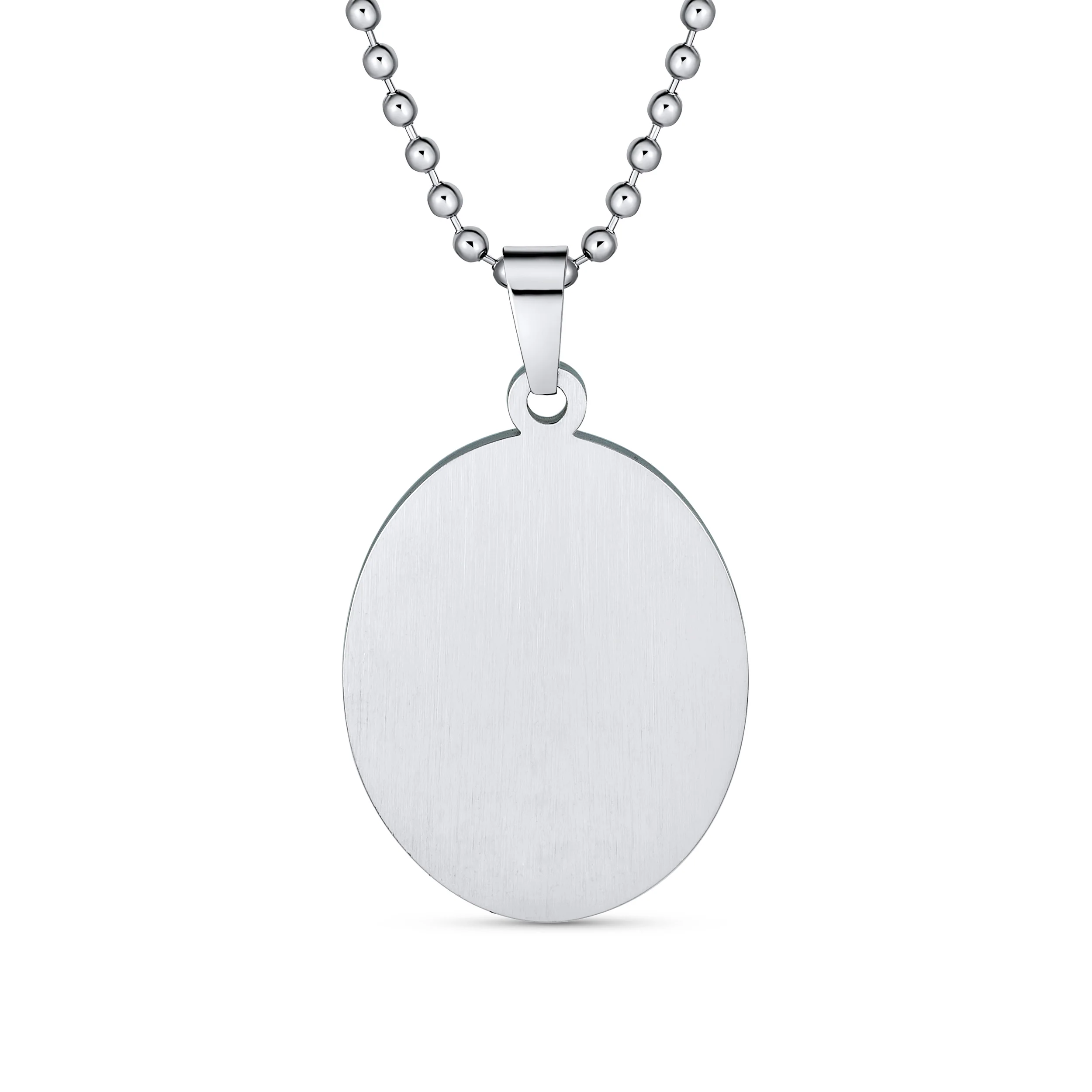 Religious Medal Medallion Photo of Sacred Heart Jesus Pendant Necklace Silver - Image 2
