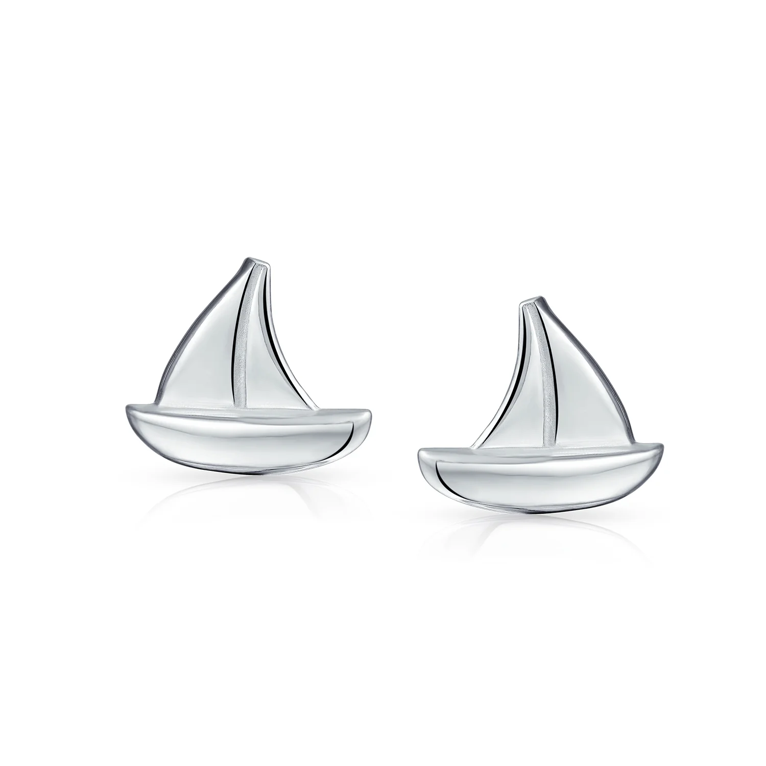Sailboat Stud Earrings for Sea Lovers Ocean Sterling Silver - Image 2