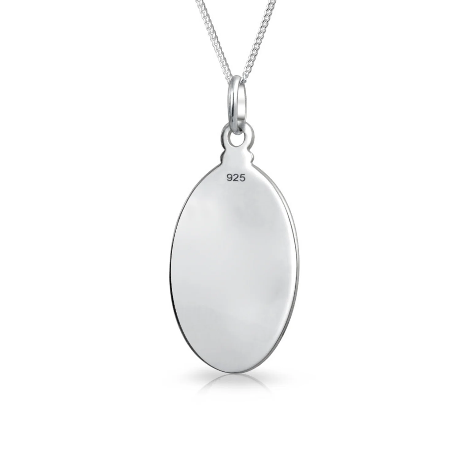 Religious Patron of Safe Travel Saint Christopher Oval Medal Pendant Necklace Silver - Image 5