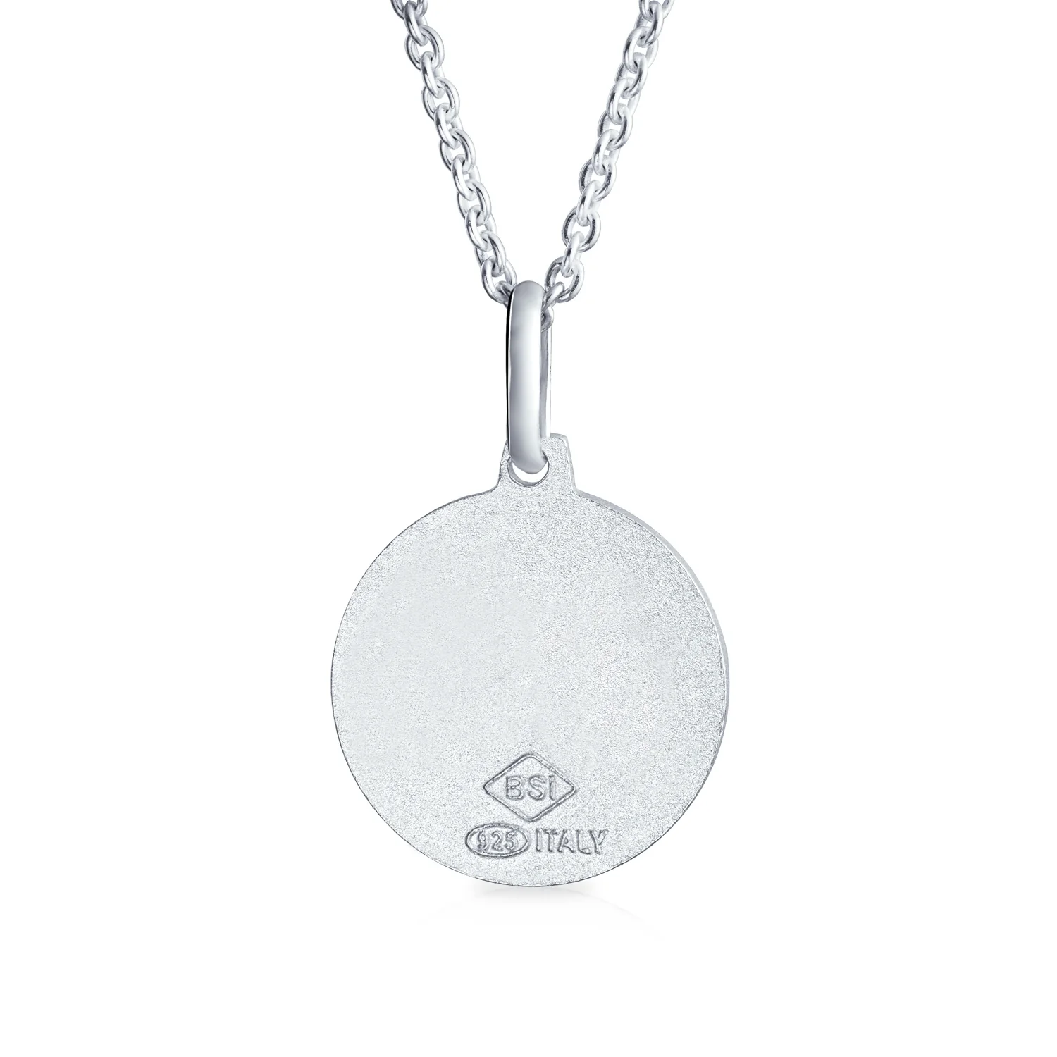 Saint Michael Military Police Security Medal Sterling Silver Pendant Necklace - Image 2
