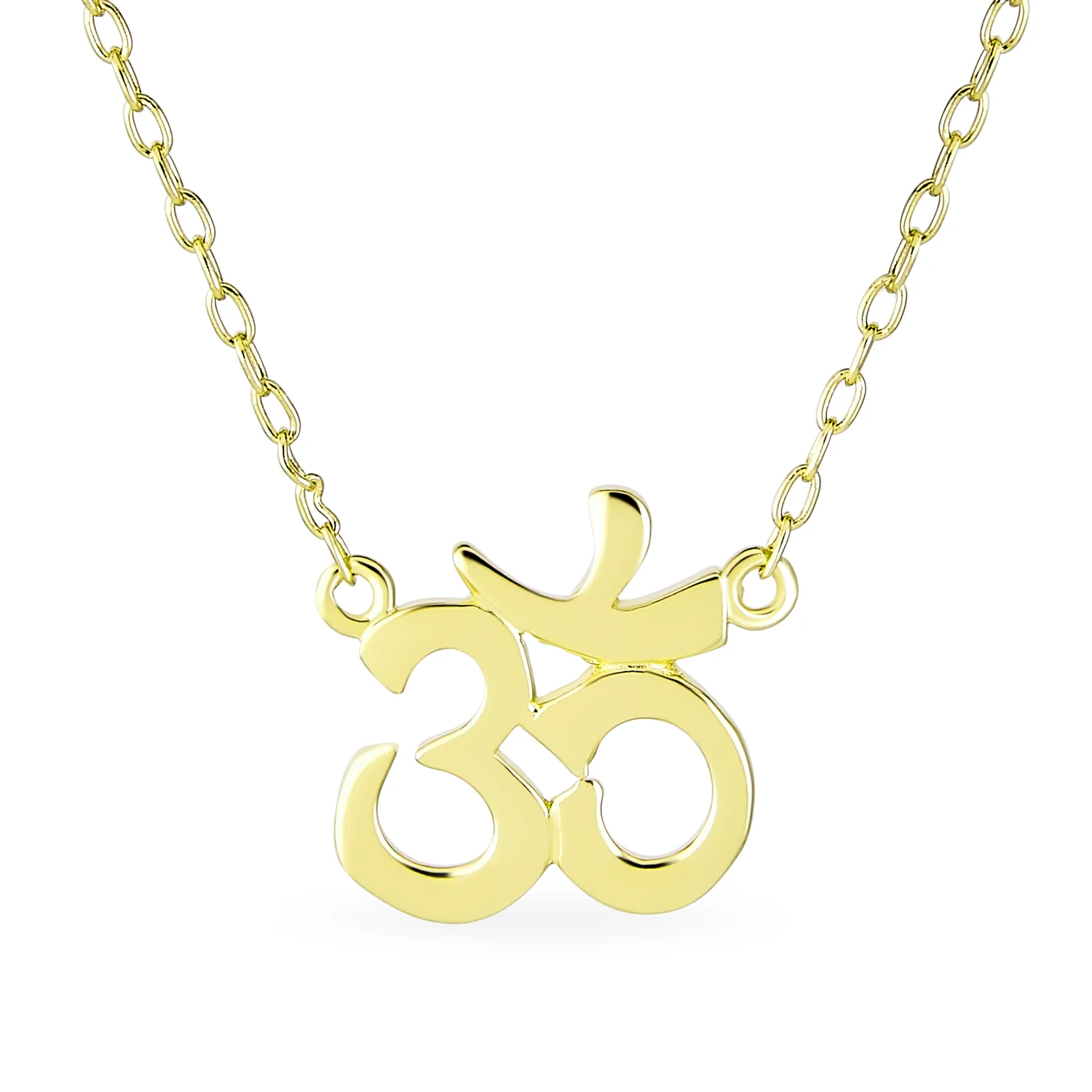 Sanskrit Yoga Harmony Aum Om Pendant Necklace Rose Gold Plated Sterling Silver - Image 2