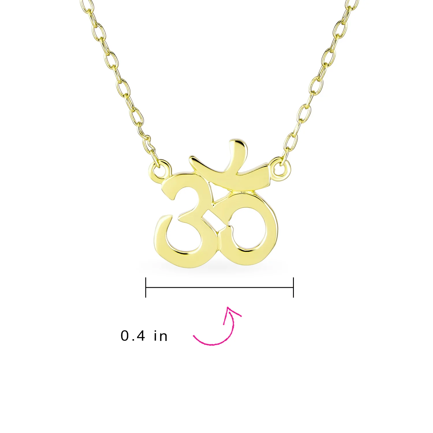 Sanskrit Yoga Harmony Aum Om Pendant Necklace Rose Gold Plated Sterling Silver - Image 4