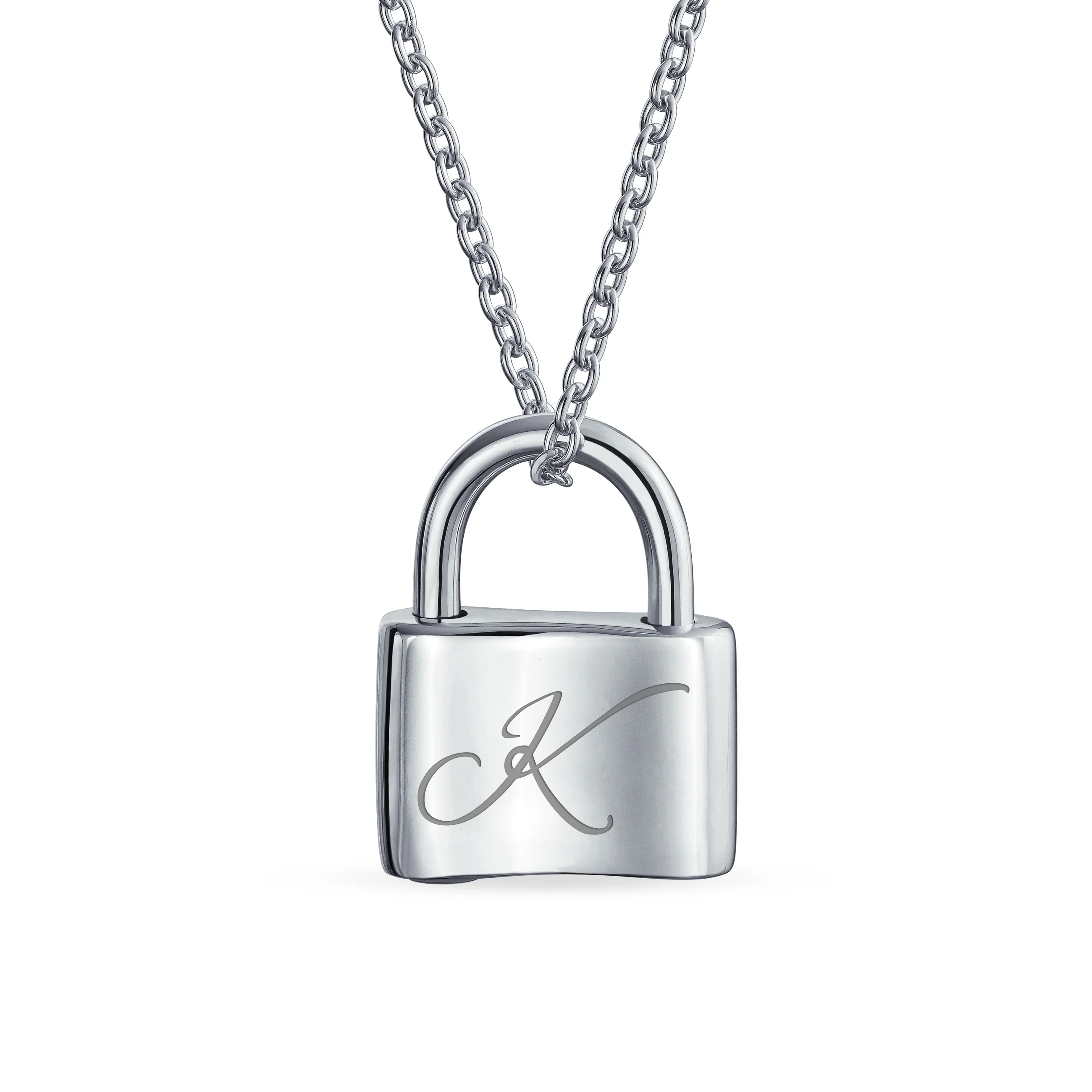 Functional Lock Pendant Charm Lovers Padlock Necklace Gold Plated Silver 16 Inch - Image 13