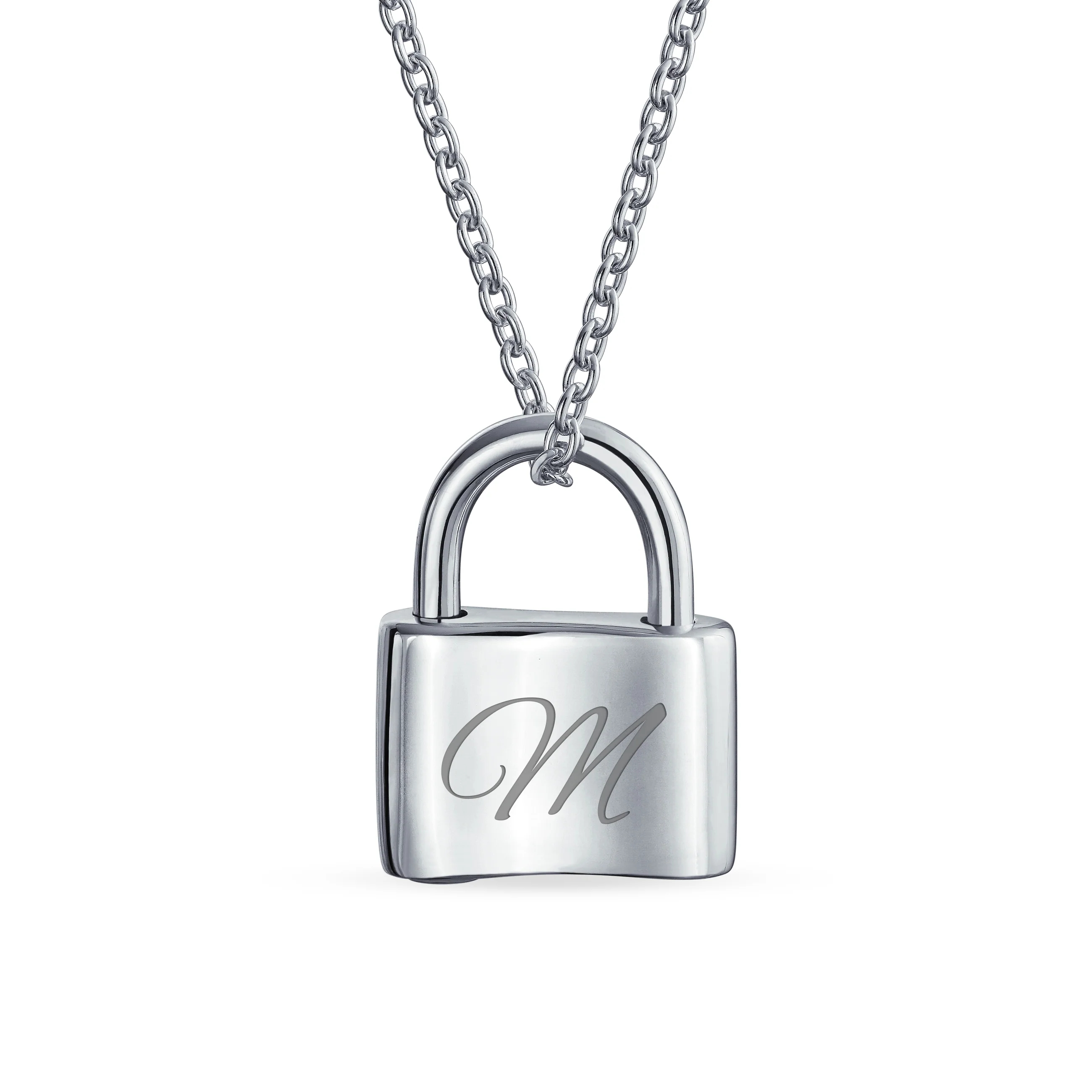 Functional Lock Pendant Charm Lovers Padlock Necklace Gold Plated Silver 16 Inch - Image 15