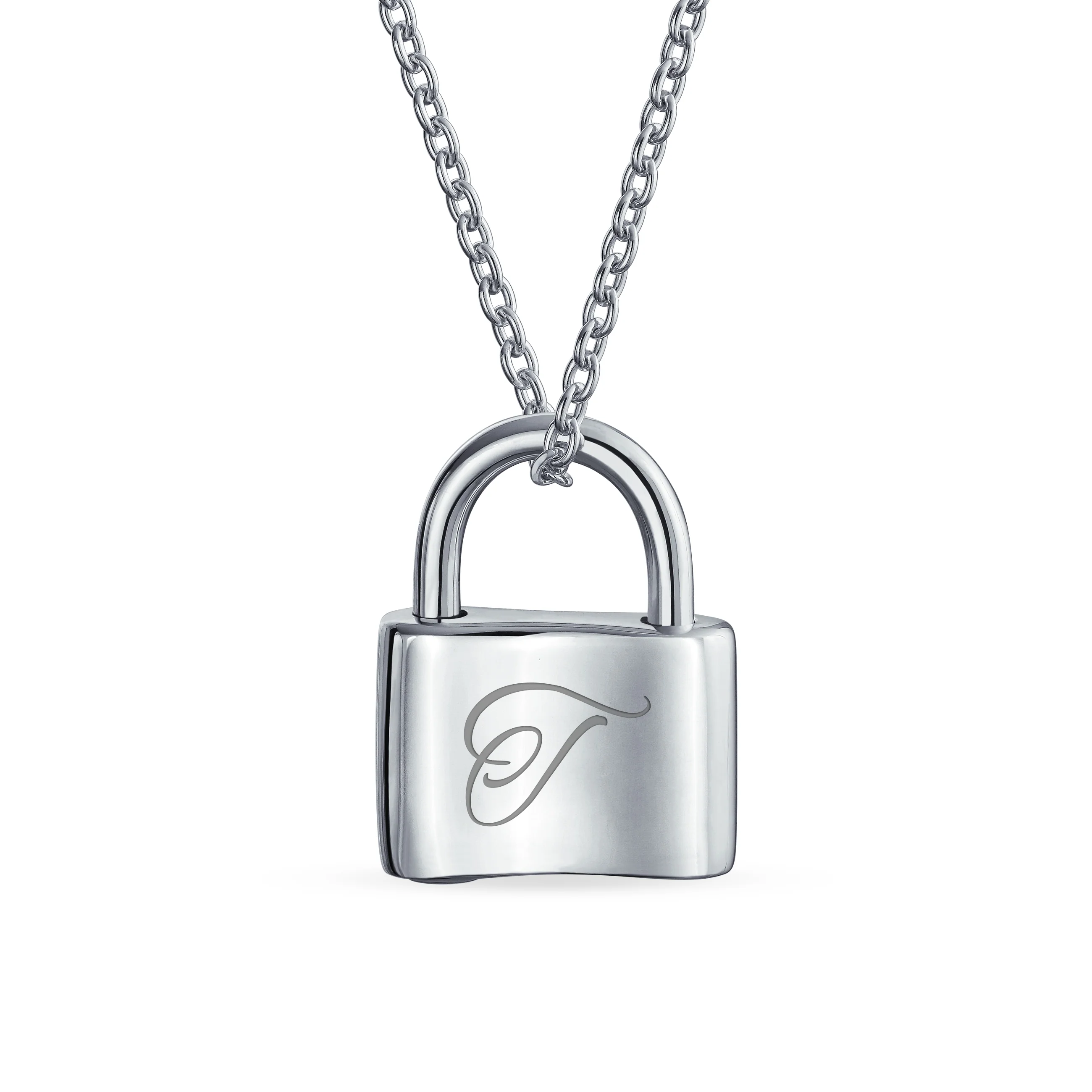 Functional Lock Pendant Charm Lovers Padlock Necklace Gold Plated Silver 16 Inch - Image 22
