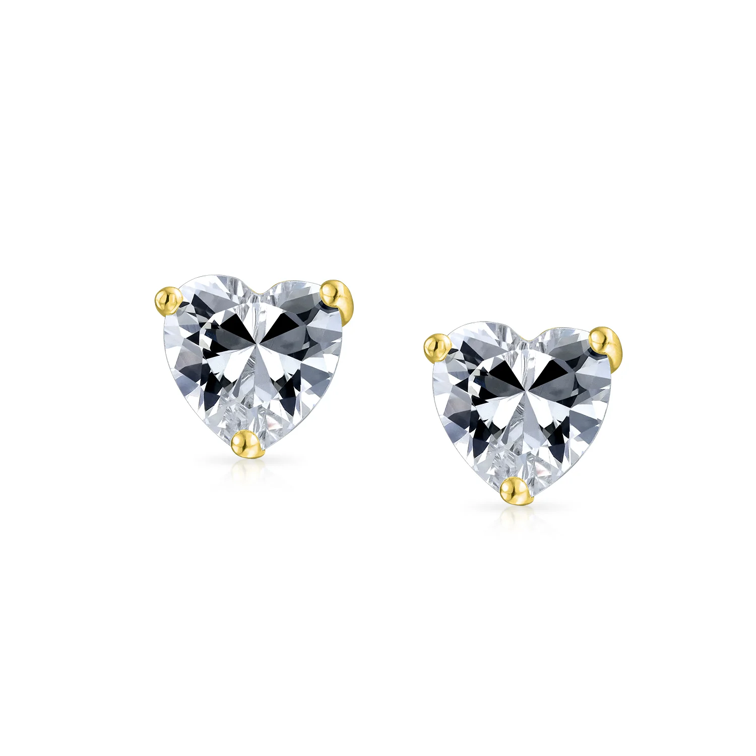 Set of 2 1CT Heart Shaped CZ Stud Earrings Rose Gold Plated Sterling Silver 7MM - Image 10