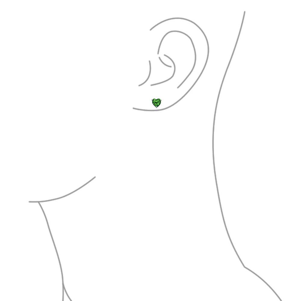 Set of 2 1CT Heart Shaped CZ Stud Earrings Rose Gold Plated Sterling Silver 7MM - Image 18