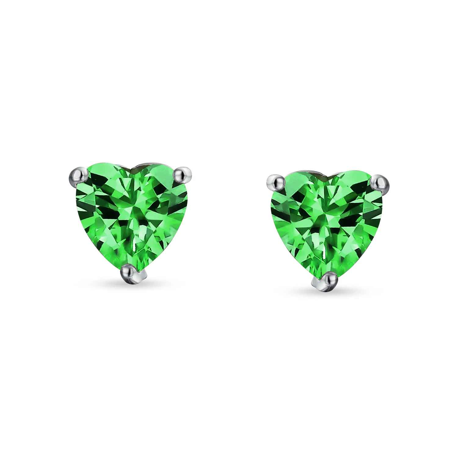 Set of 2 1CT Heart Shaped CZ Stud Earrings Rose Gold Plated Sterling Silver 7MM - Image 8
