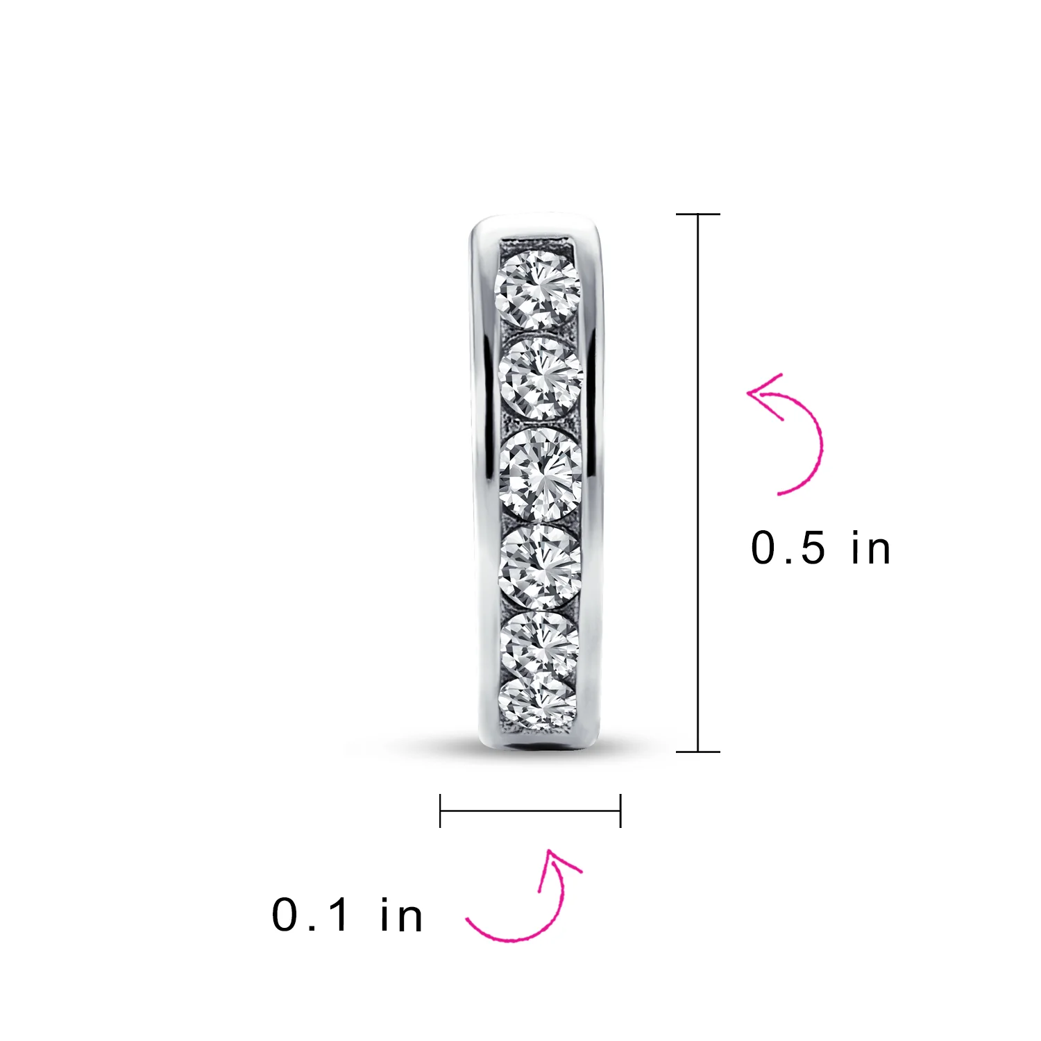 Set of 2 Tiny Multi Color Cubic Zirconia CZ Hoop Earrings Sterling Silver - Image 7
