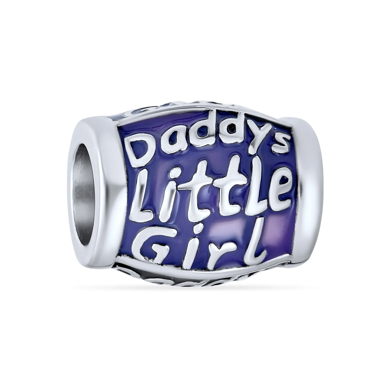 Set of 2 Floral Heart & Daddy's Little Girl Charm Bead Sterling Silver - Image 5