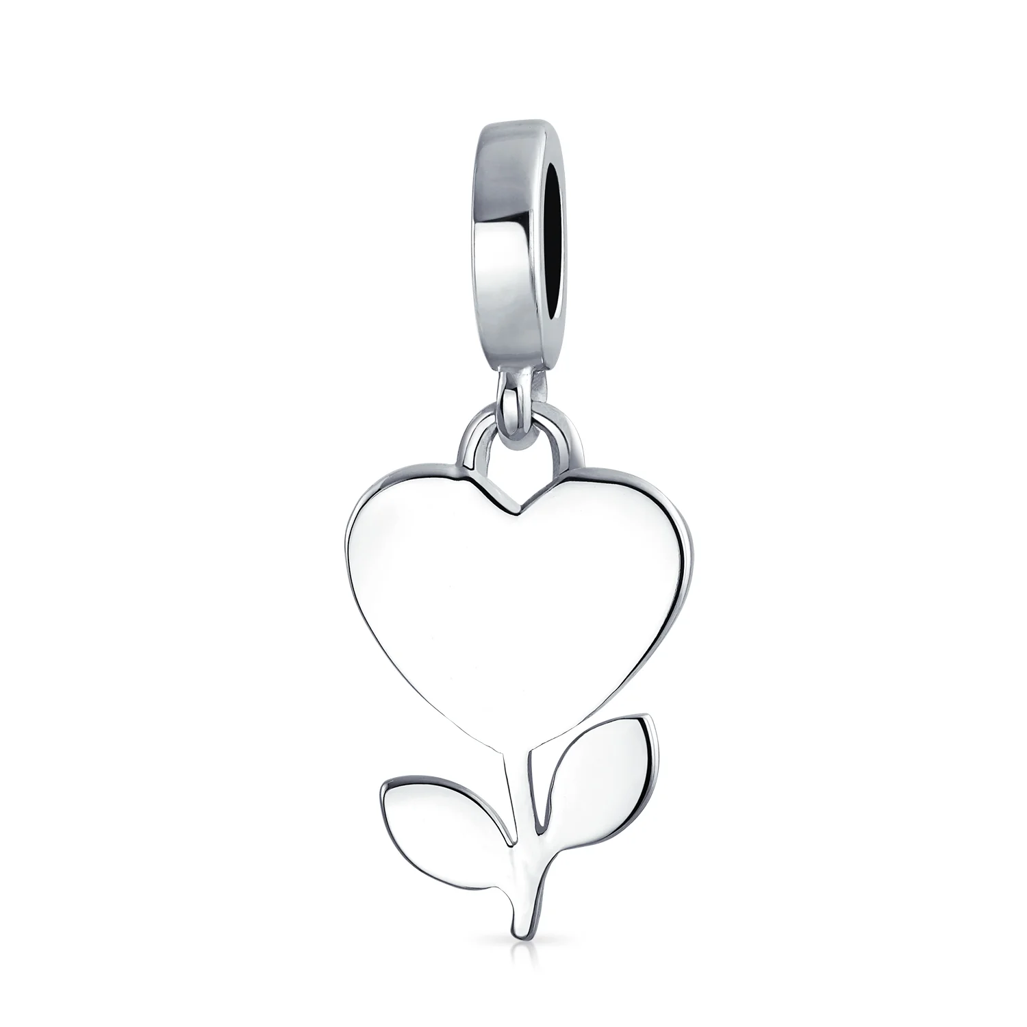Set of 2 Flower Heart Dangle & Lady Bug Clover Charm Bead Enamel Sterling Silver - Image 6