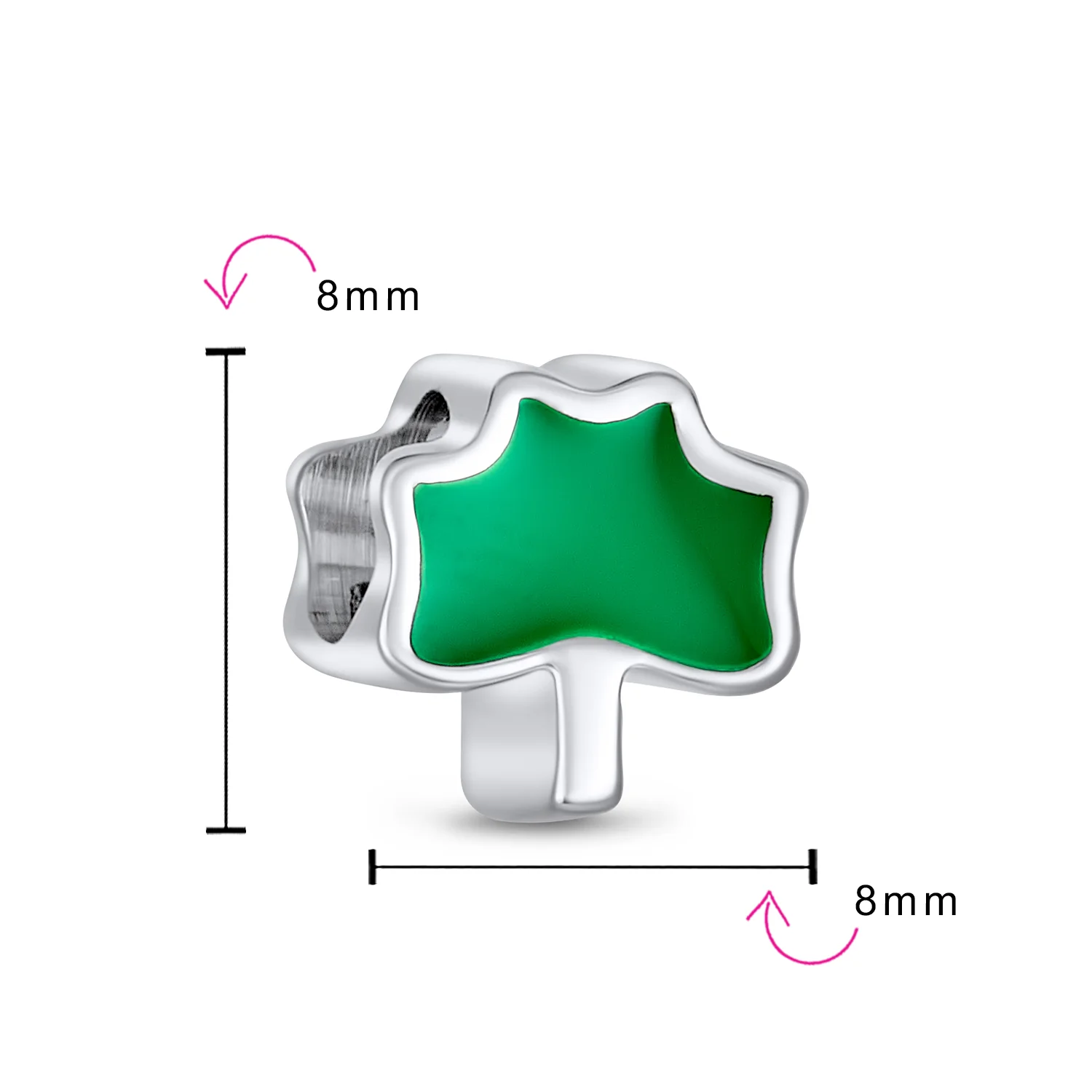 Set of 2 Good Luck Irish Shamrock Green Clover Charm Bead - Image 4