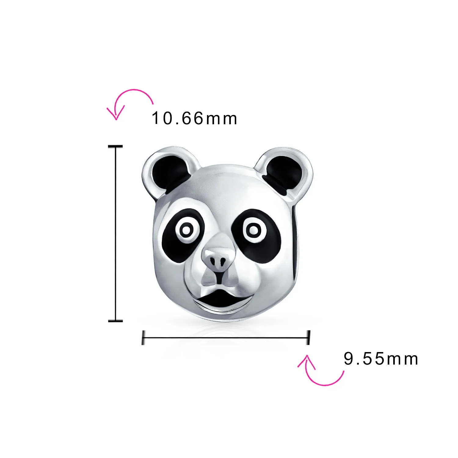 Set of 2 Koala Panda Charm Bead Two Tone Sterling Silver Fits European Bracelet - Image 4