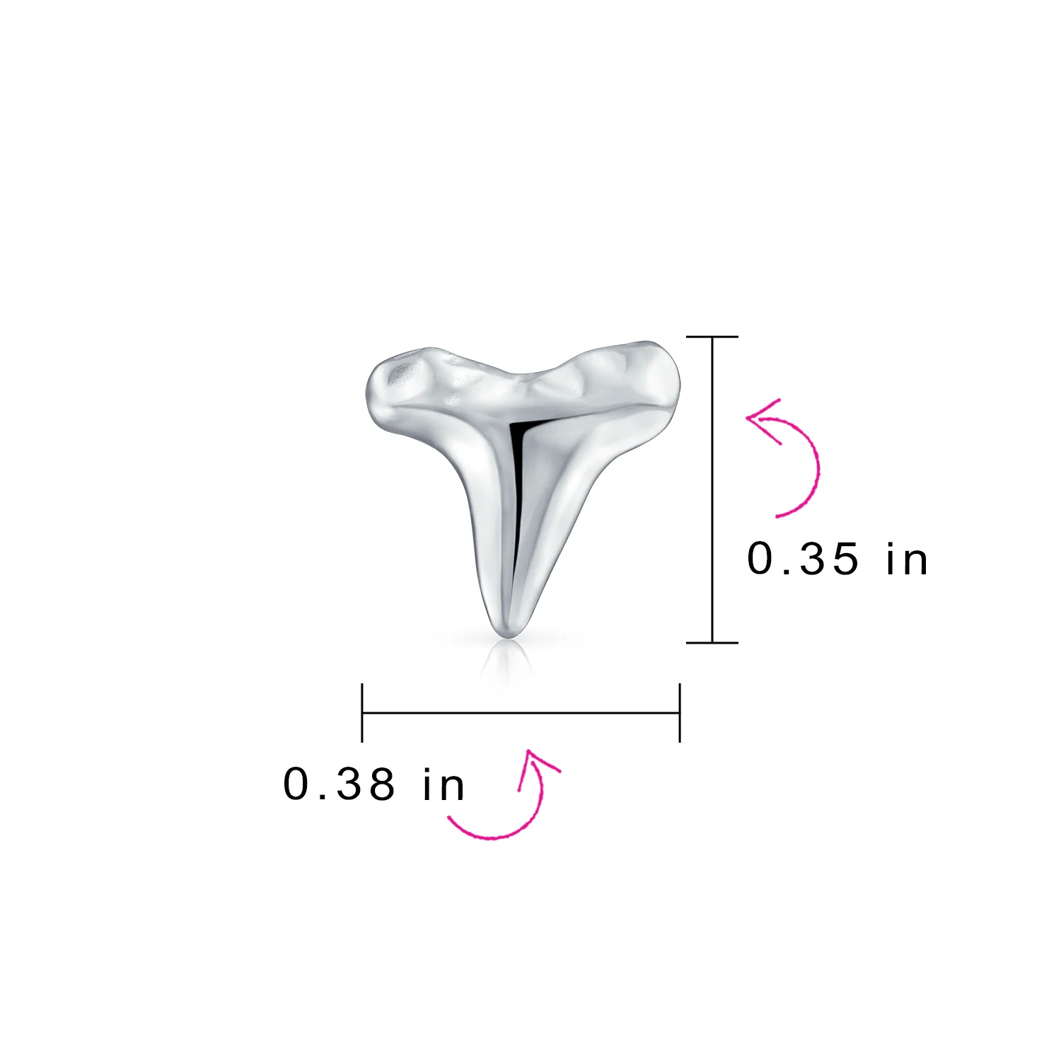 Set of 2 Mermaid Fin & Shark Tooth Stud Earrings Rose Gold Sterling Silver - Image 6