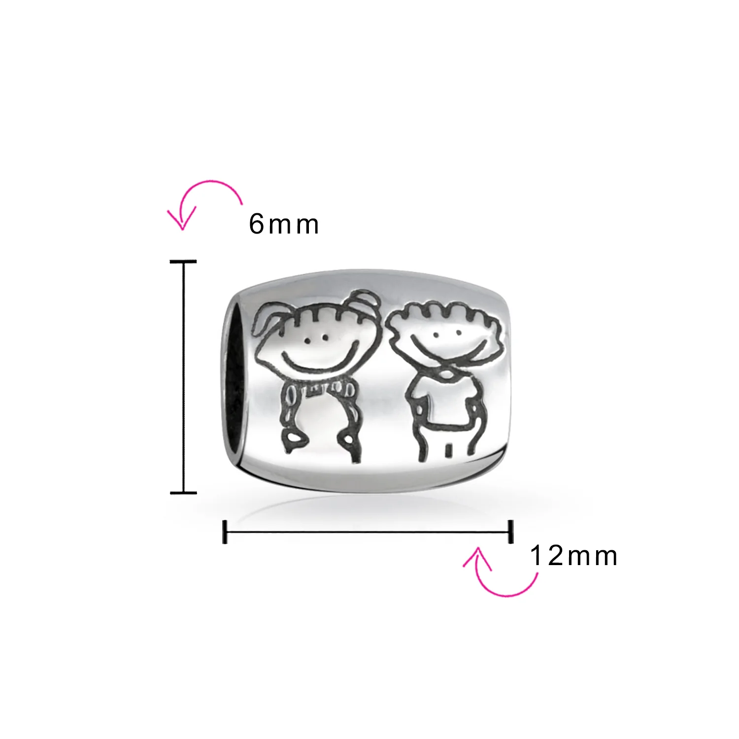 Set of 2 New Homeowner & Cartoon Family Friends Charm Bead Sterling Silver - Image 6