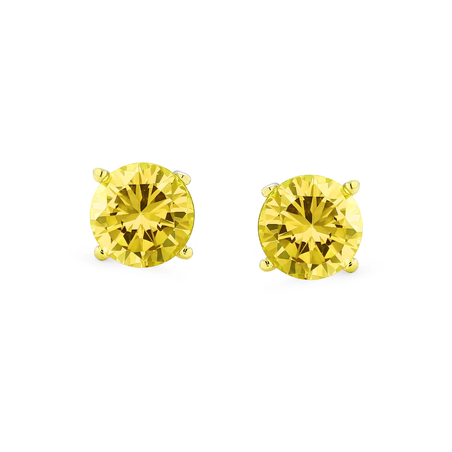 Set of 2 Round Blue Clear CZ Stud Earrings Sterling Silver 5MM Screw Back - Image 17