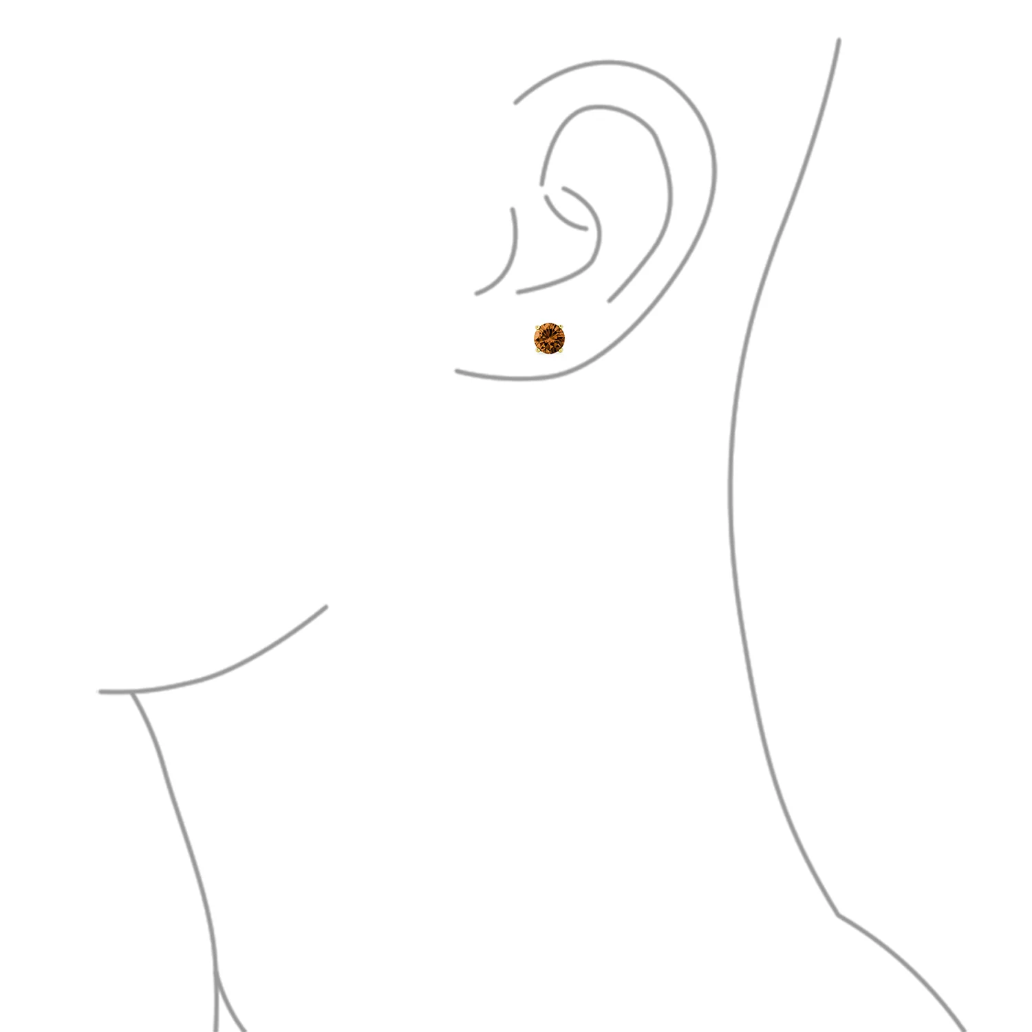 Set of 2 Black Round Solitaire CZ Stud Earrings Gold Plated Sterling Silver 10MM - Image 25