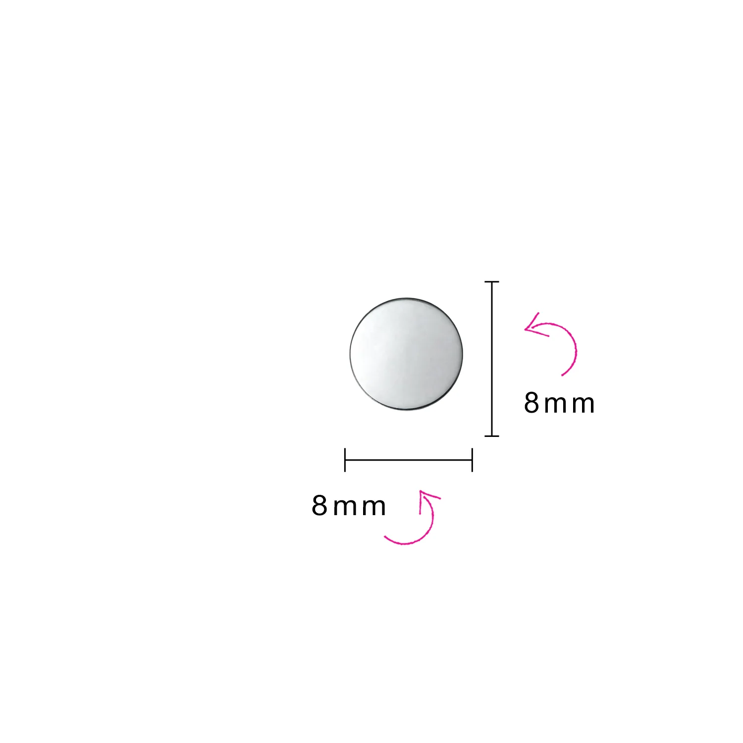 Set of 2 Black Bar Bell Round Illusion Faux Ear Plug Earrings Surgical Steel 16G - Image 3