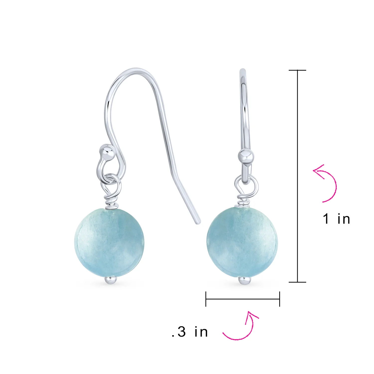 Set of 2 Natural Stone Bead Drop Earrings in Sterling Silver - Image 28