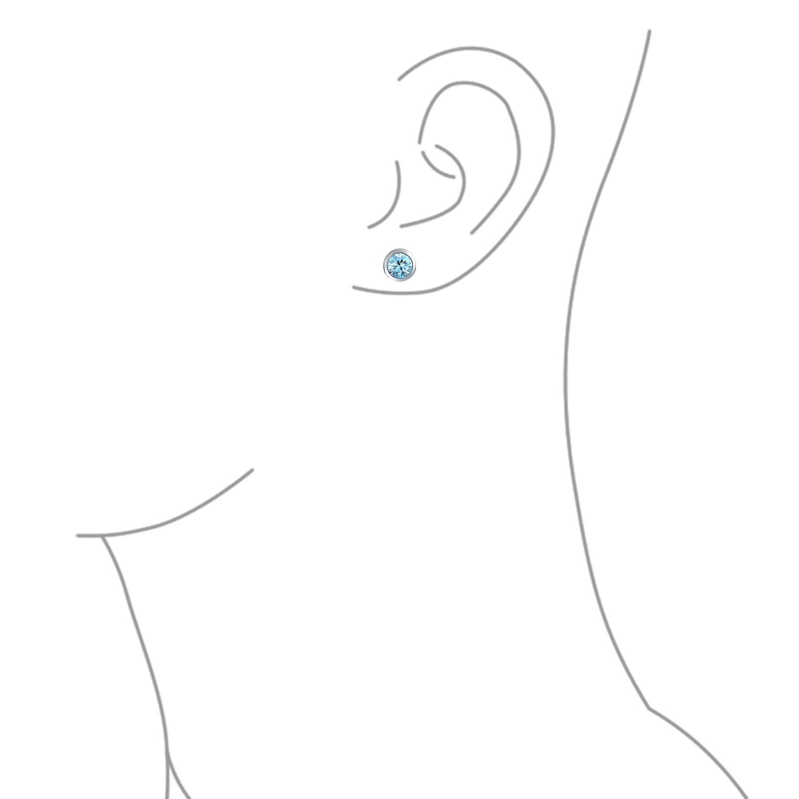 Set of 2 Martini Bezel Set CZ Stud Earrings Gold Plated Sterling Silver 5MM - Image 19