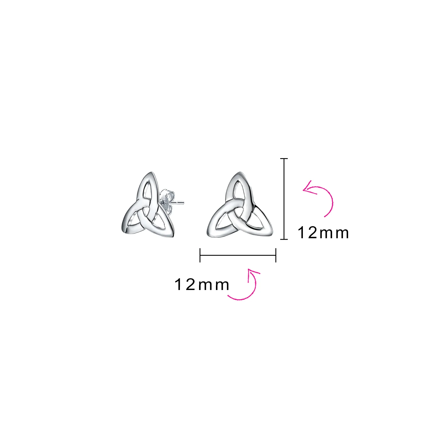 Set of 2 Small Celtic Irish Lover Infinity Knot Stud Earrings Oxidized Silver - Image 4