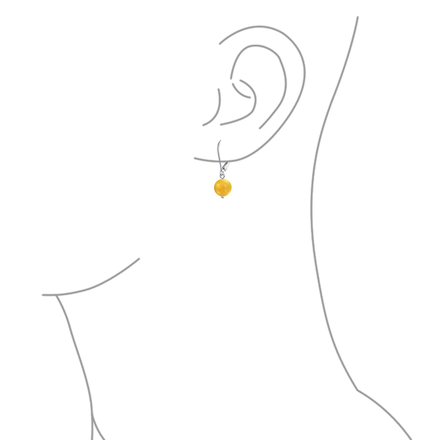 Set of 3 Simple Natural Stone 8MM Ball Drop Earrings Sterling Silver Leverback - Image 14