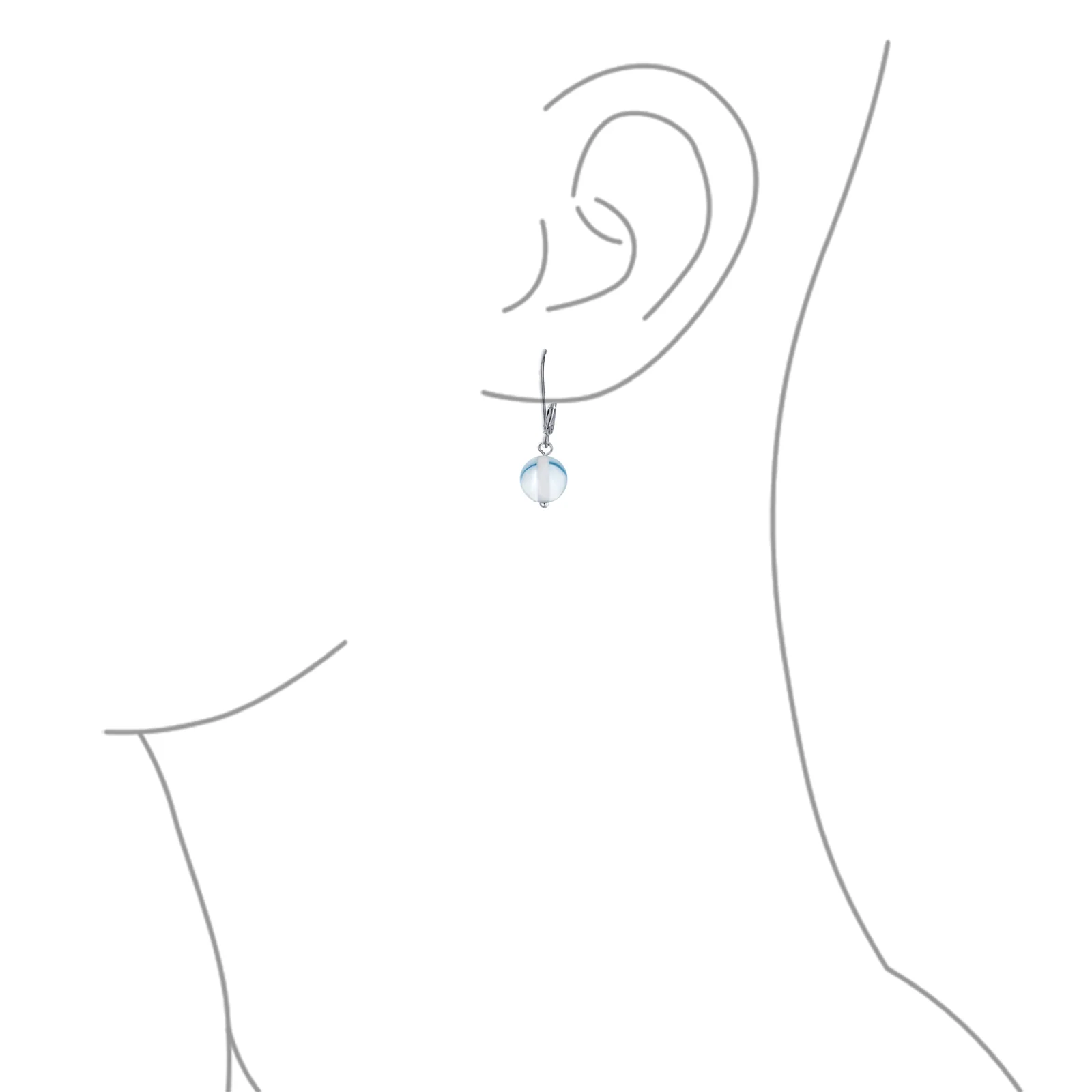 Set of 3 Simple Natural Stone 8MM Ball Drop Earrings Sterling Silver Leverback - Image 16